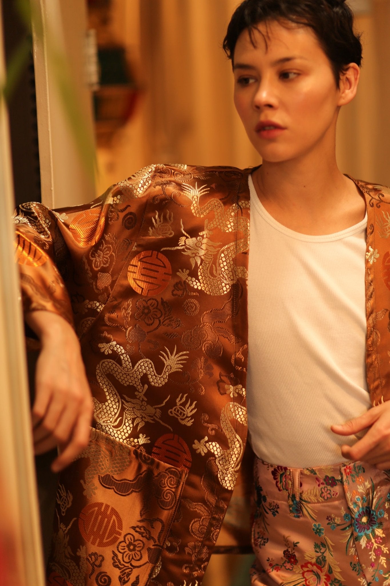 CHINESE TRAGON KIMONO JACKET LUCA - BANGKOK TAILOR CLOTHING STORE - HANDMADE CLOTHING