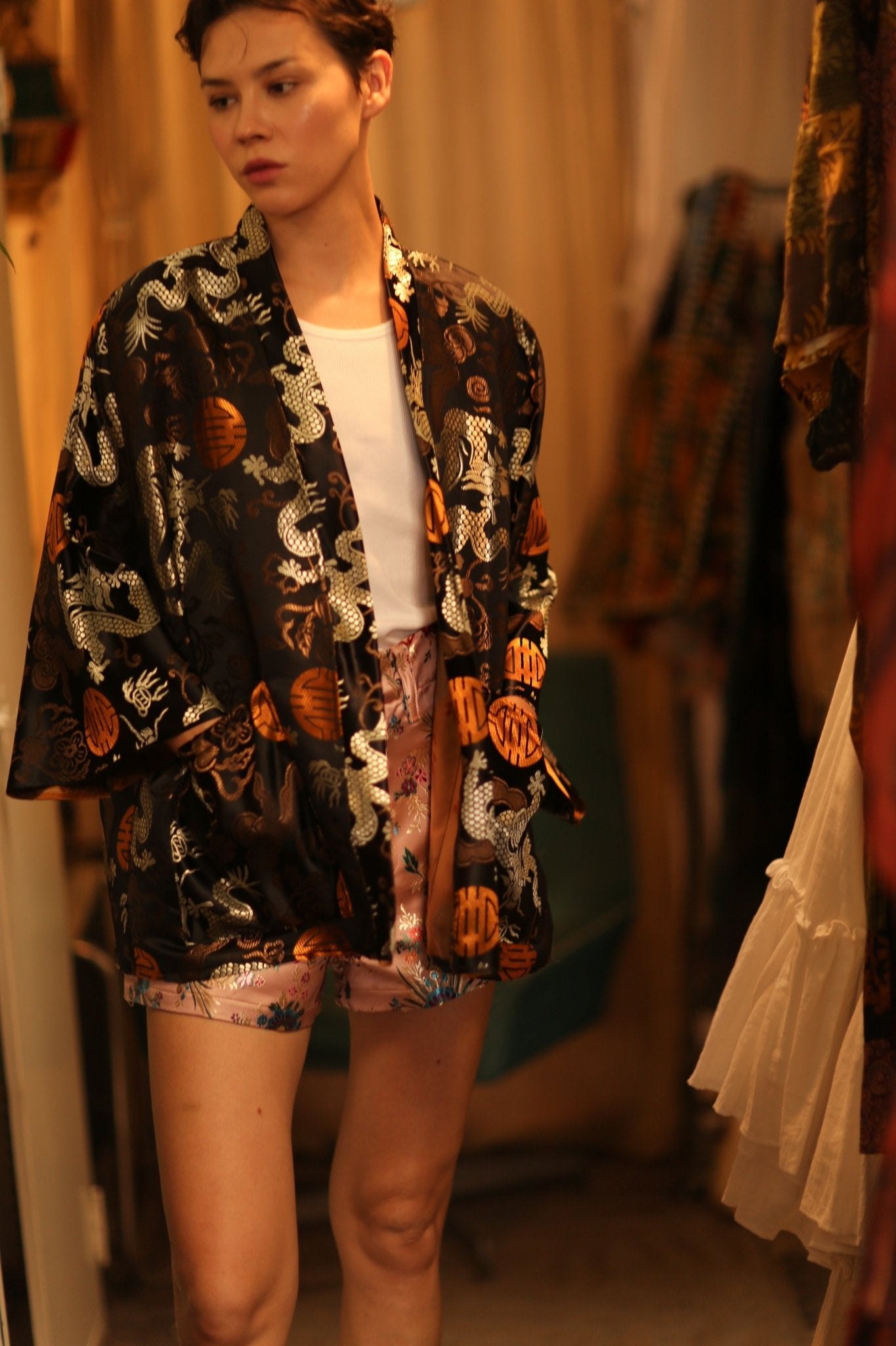 CHINESE TRAGON KIMONO JACKET LUCA - BANGKOK TAILOR CLOTHING STORE - HANDMADE CLOTHING