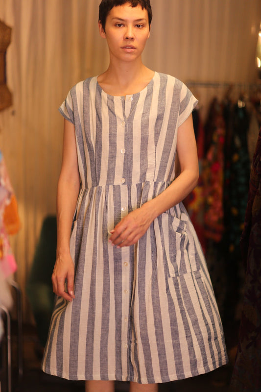 COTTIN DRESS EDITH LALI - BANGKOK TAILOR CLOTHING STORE - HANDMADE CLOTHING