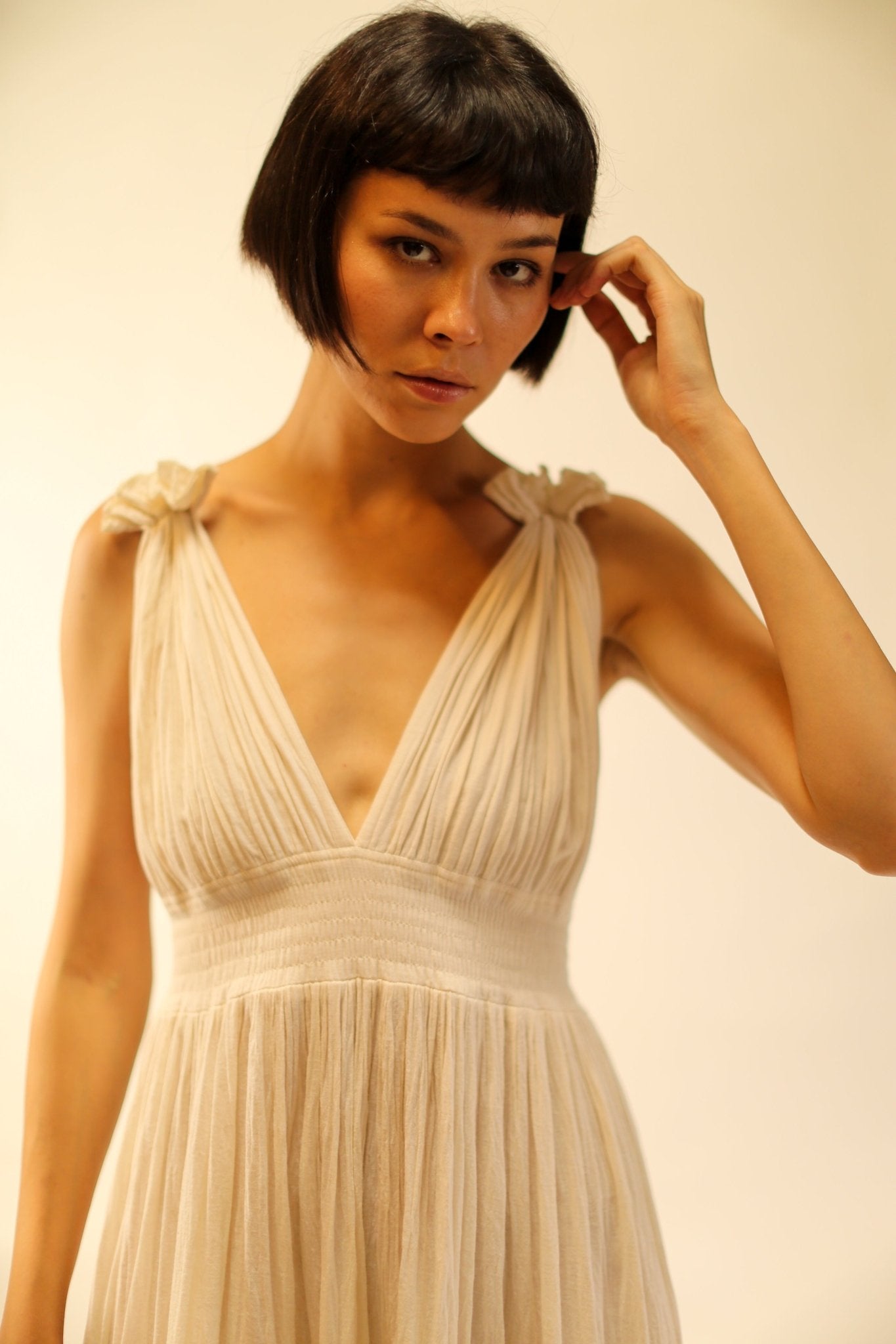 COTTON DRESS WHILHELMINA - BANGKOK TAILOR CLOTHING STORE - HANDMADE CLOTHING