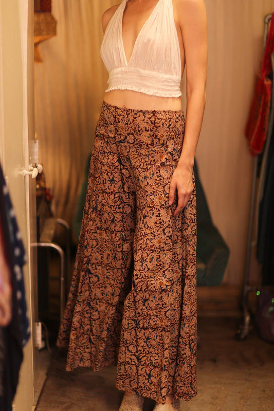 COTTON WIDE LEGS LONG PANTS RUBY LAMIN - BANGKOK TAILOR CLOTHING STORE - HANDMADE CLOTHING