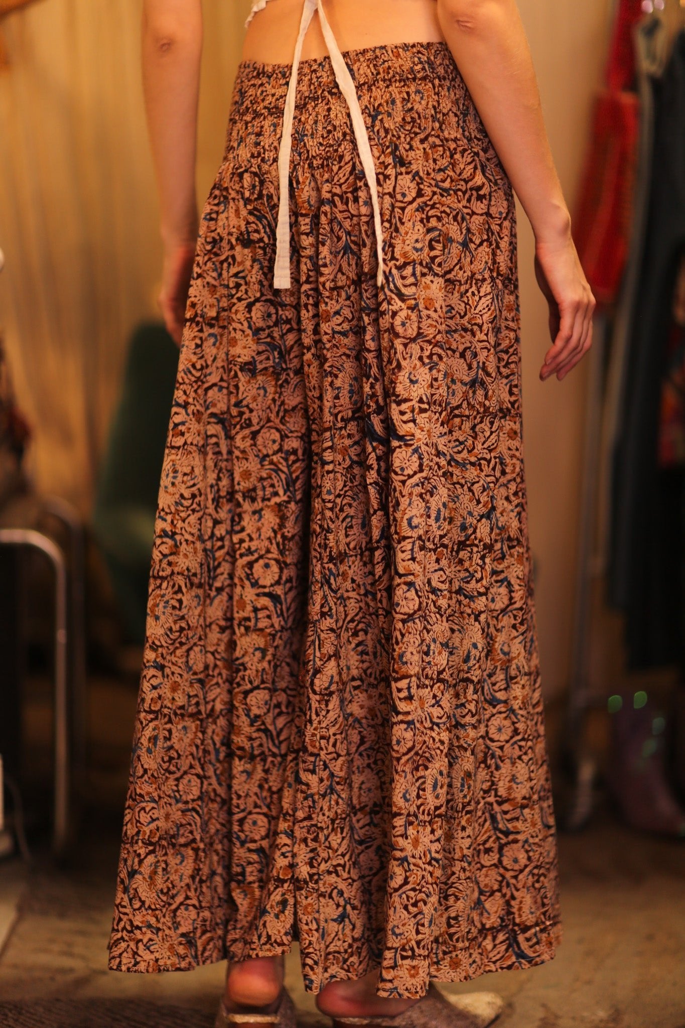 COTTON WIDE LEGS LONG PANTS RUBY LAMIN - BANGKOK TAILOR CLOTHING STORE - HANDMADE CLOTHING