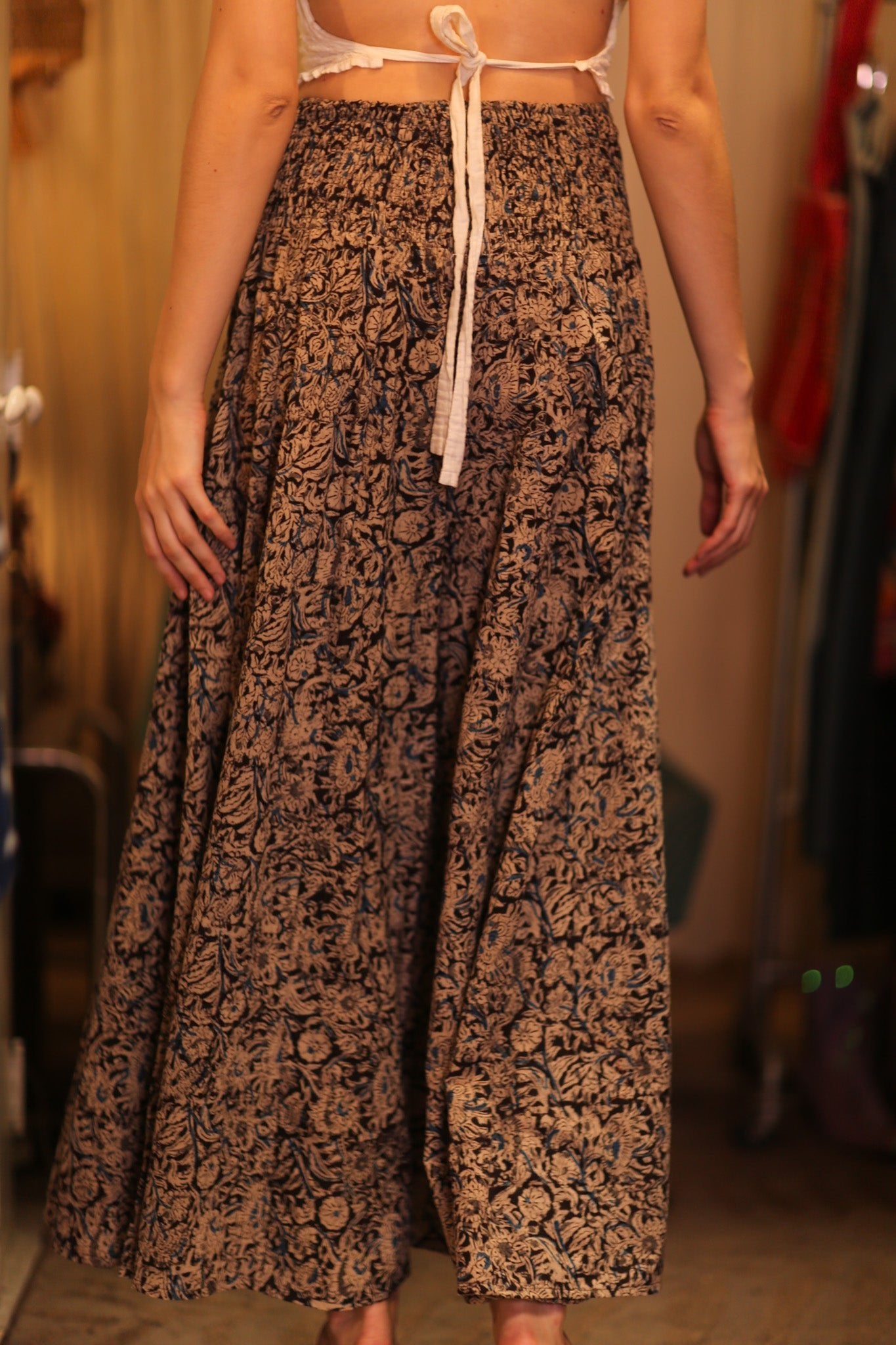 COTTON WIDE LEGS LONG PANTS RUBY MOHMAN - BANGKOK TAILOR CLOTHING STORE - HANDMADE CLOTHING