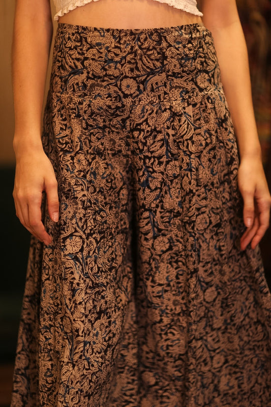 COTTON WIDE LEGS LONG PANTS RUBY MOHMAN - BANGKOK TAILOR CLOTHING STORE - HANDMADE CLOTHING