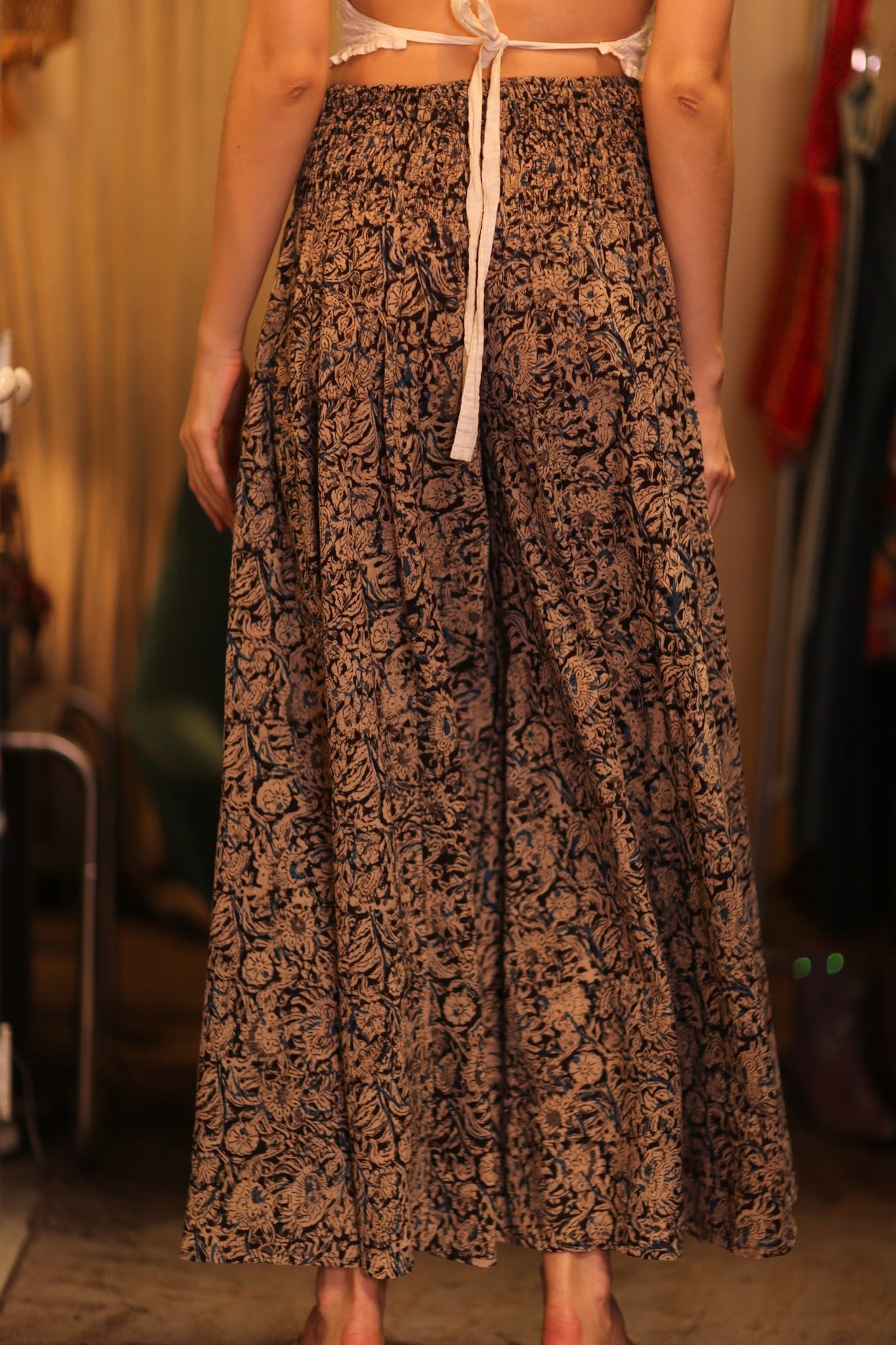 COTTON WIDE LEGS LONG PANTS RUBY MOHMAN - BANGKOK TAILOR CLOTHING STORE - HANDMADE CLOTHING