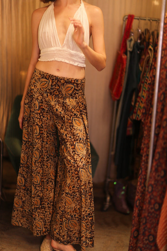 COTTON WIDE LEGS LONG PANTS RUBY MYATLONE - BANGKOK TAILOR CLOTHING STORE - HANDMADE CLOTHING