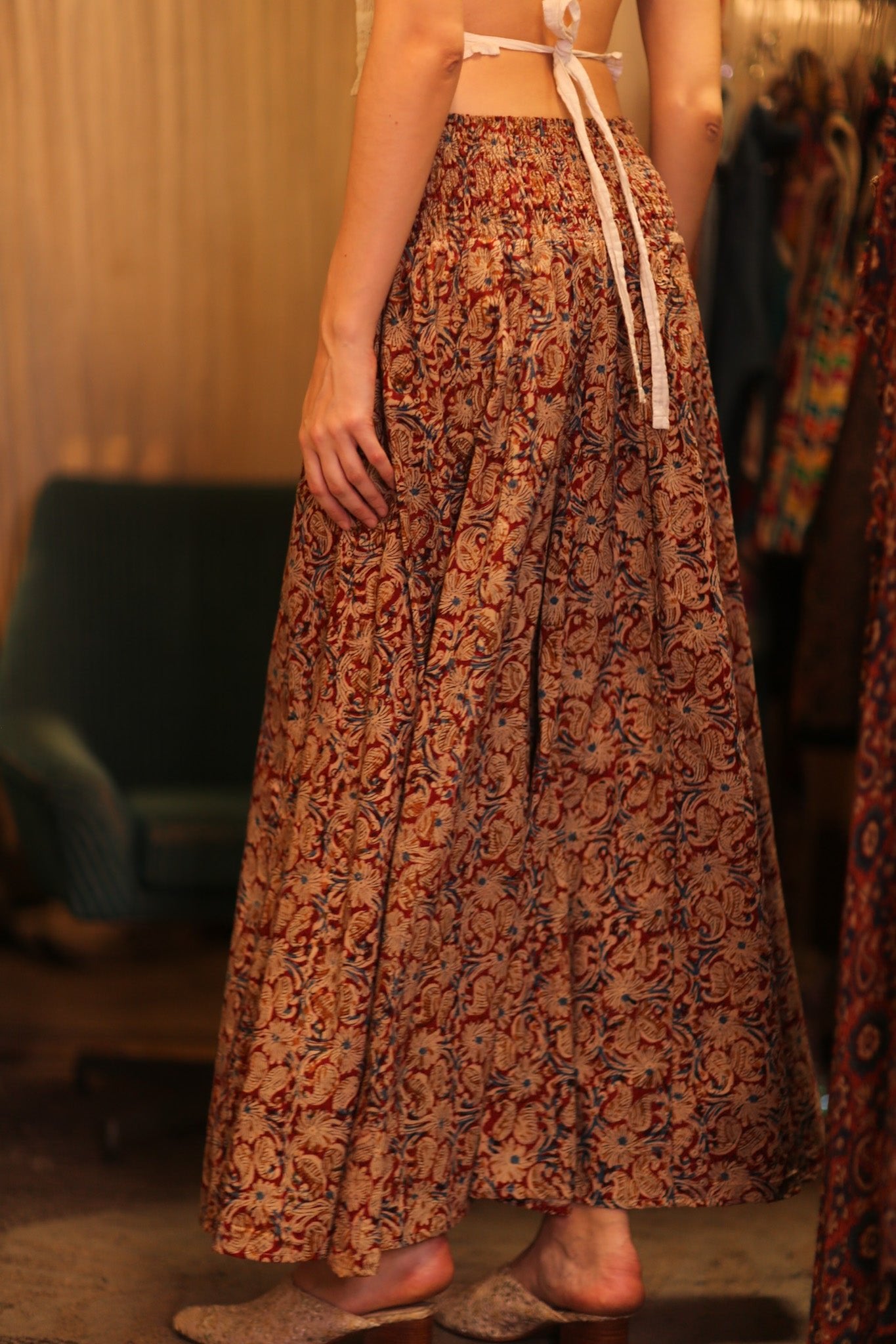 COTTON WIDE LEGS LONG PANTS RUBY SHOON - BANGKOK TAILOR CLOTHING STORE - HANDMADE CLOTHING