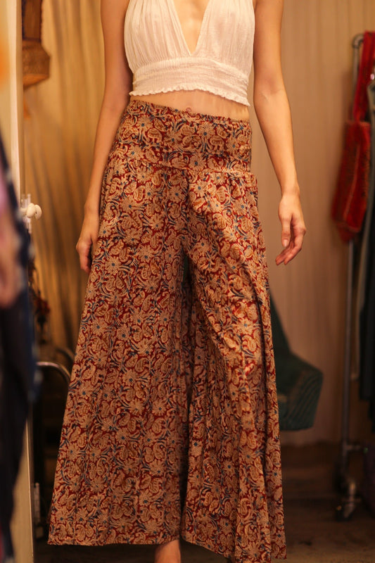 COTTON WIDE LEGS LONG PANTS RUBY SHOON - BANGKOK TAILOR CLOTHING STORE - HANDMADE CLOTHING