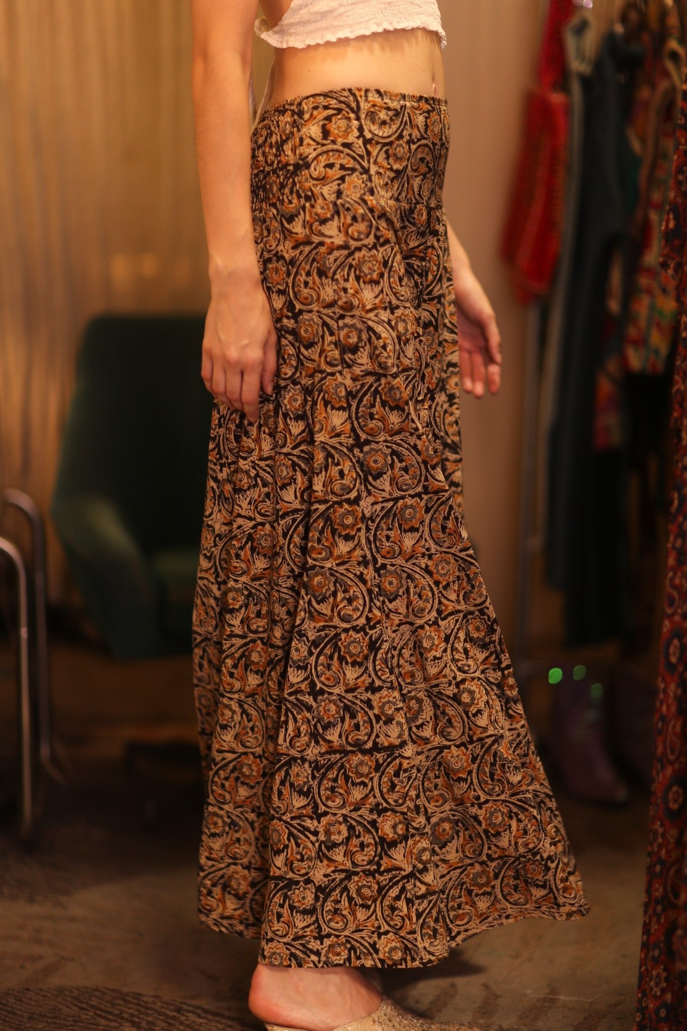 COTTON WIDE LEGS LONG PANTS RUBY SHWEWAR - BANGKOK TAILOR CLOTHING STORE - HANDMADE CLOTHING
