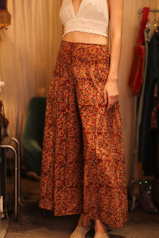 COTTON WIDE LEGS LONG PANTS RUBY SINFANOL - BANGKOK TAILOR CLOTHING STORE - HANDMADE CLOTHING
