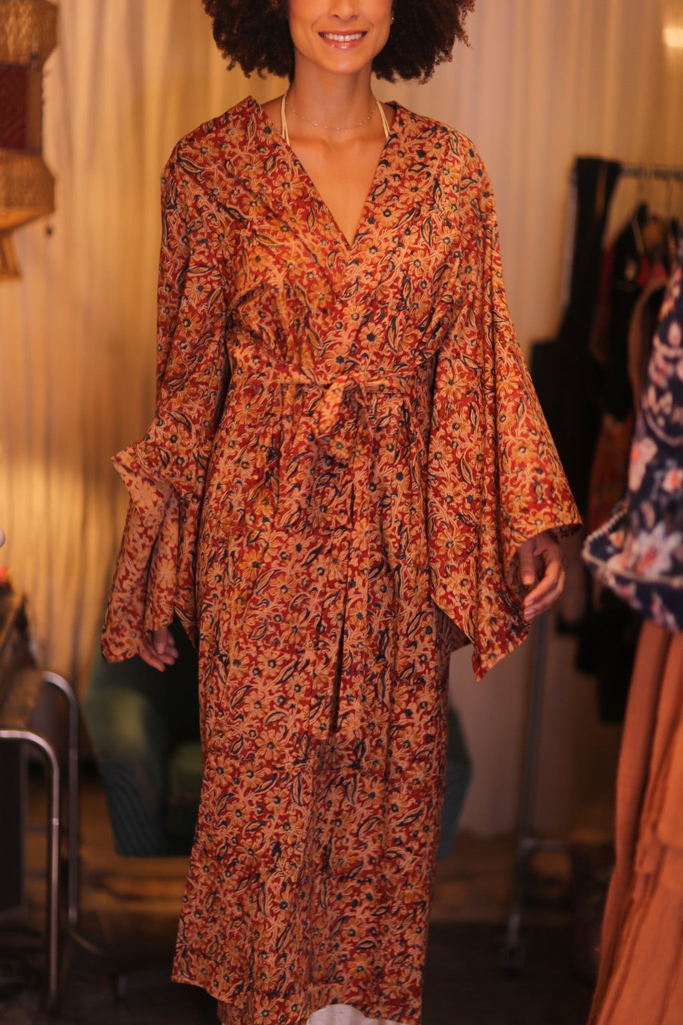 COTTON WING KIMONO PINA GARDEE - BANGKOK TAILOR CLOTHING STORE - HANDMADE CLOTHING