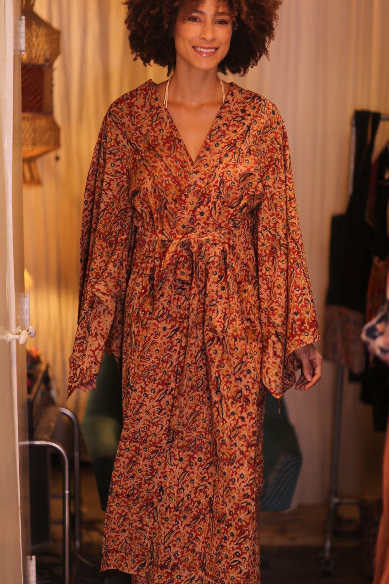 COTTON WING KIMONO PINA GARDEE - BANGKOK TAILOR CLOTHING STORE - HANDMADE CLOTHING
