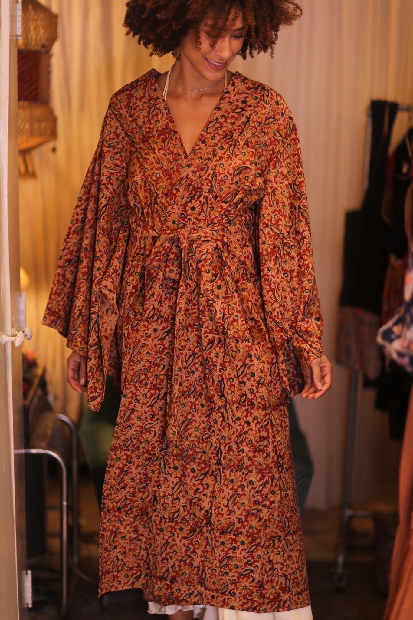 COTTON WING KIMONO PINA GARDEE - BANGKOK TAILOR CLOTHING STORE - HANDMADE CLOTHING