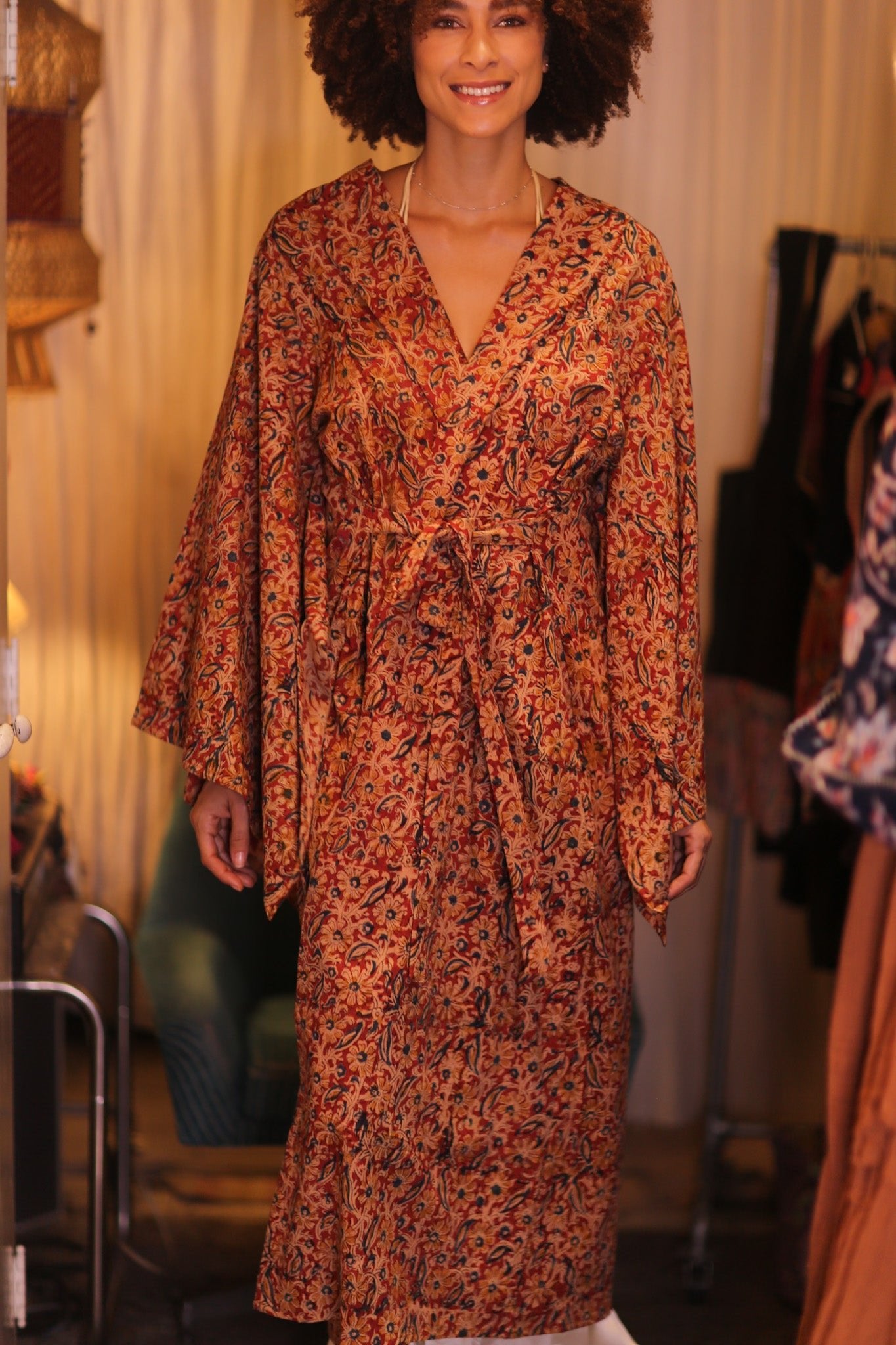 COTTON WING KIMONO PINA GARDEE - BANGKOK TAILOR CLOTHING STORE - HANDMADE CLOTHING