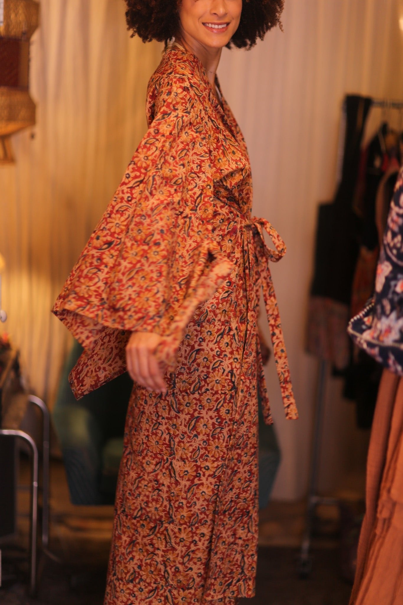 COTTON WING KIMONO PINA GARDEE - BANGKOK TAILOR CLOTHING STORE - HANDMADE CLOTHING