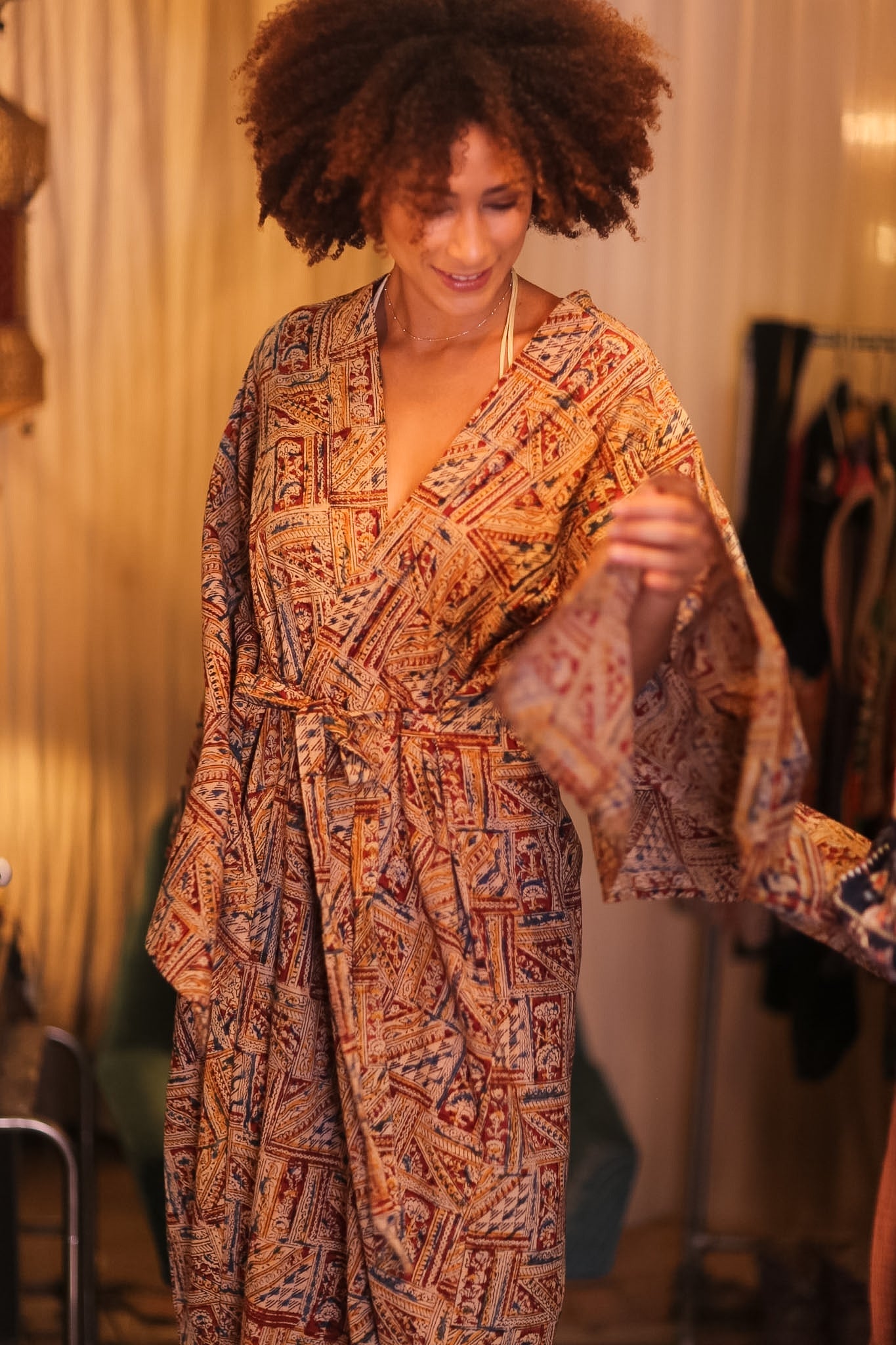 COTTON WING KIMONO PINA MHAN - BANGKOK TAILOR CLOTHING STORE - HANDMADE CLOTHING