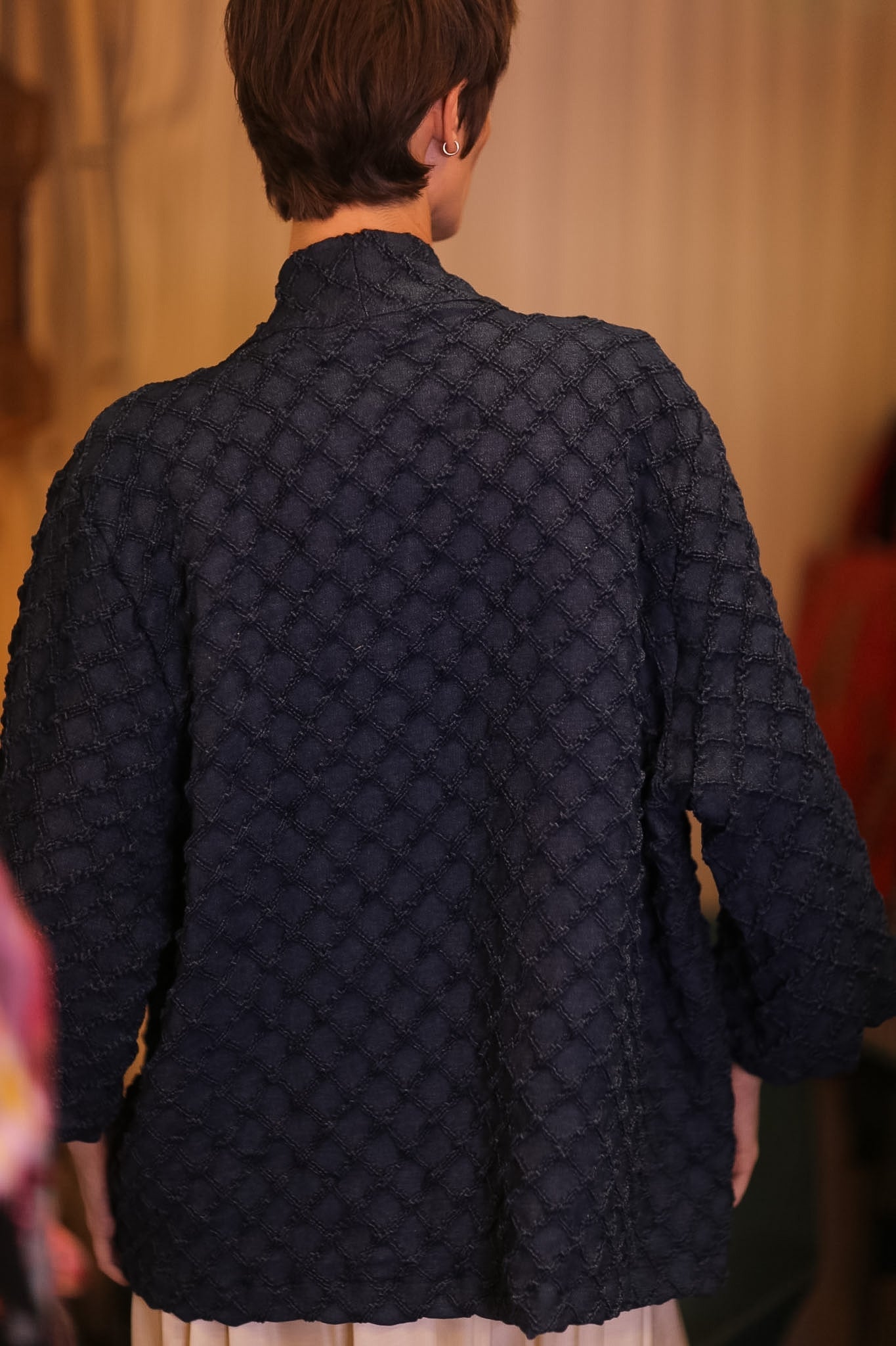 DARK BLUE PREMIUM DENIM SHORT KIMONO LEYLU - BANGKOK TAILOR CLOTHING STORE - HANDMADE CLOTHING