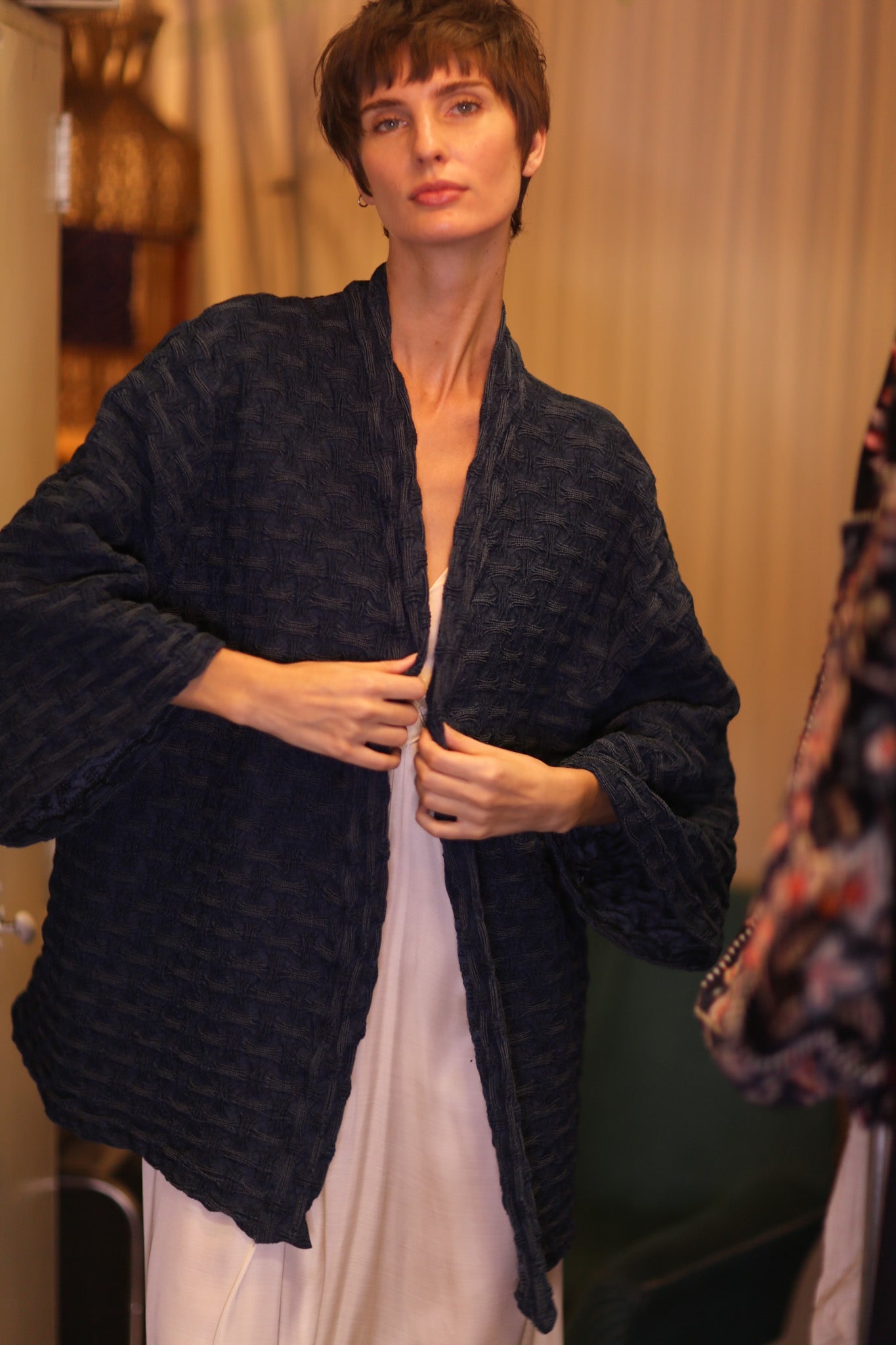 DARKJAPANESE PREMIUM DENIM SHORT KIMONO HTAYAN - BANGKOK TAILOR CLOTHING STORE - HANDMADE CLOTHING