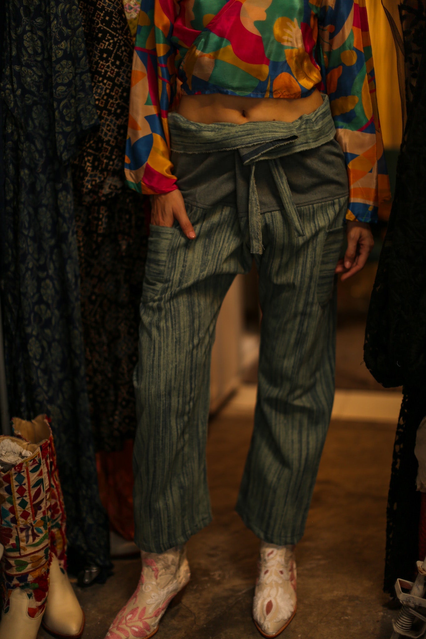 DENIM FISHERMAN PANTS ALBA - BANGKOK TAILOR CLOTHING STORE - HANDMADE CLOTHING