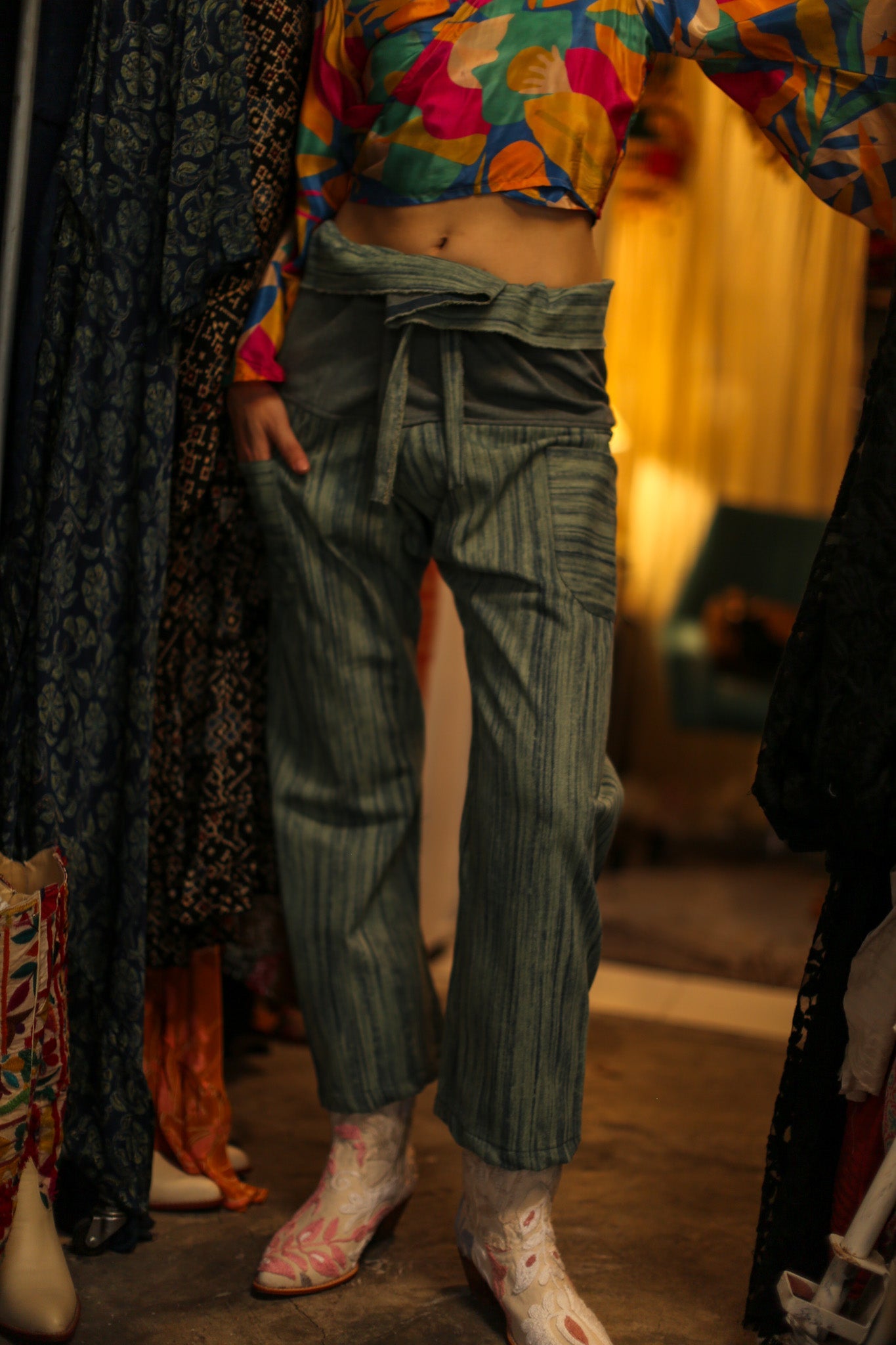 DENIM FISHERMAN PANTS ALBA - BANGKOK TAILOR CLOTHING STORE - HANDMADE CLOTHING