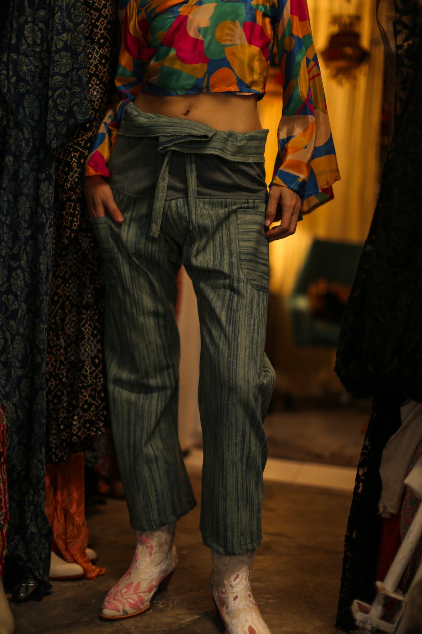 DENIM FISHERMAN PANTS ALBA - BANGKOK TAILOR CLOTHING STORE - HANDMADE CLOTHING