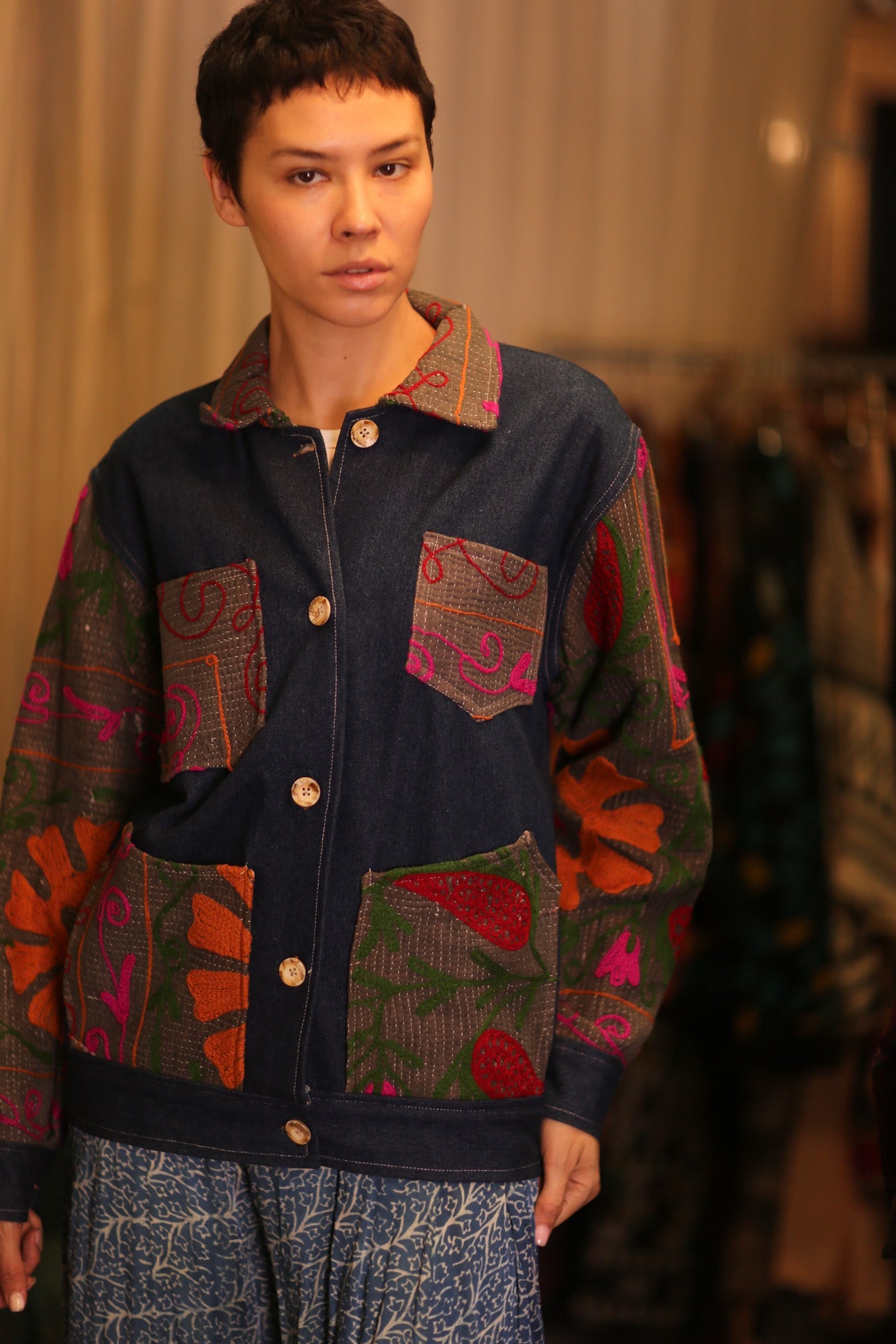 DENIM JACKET PATCHWORK MULA - BANGKOK TAILOR CLOTHING STORE - HANDMADE CLOTHING