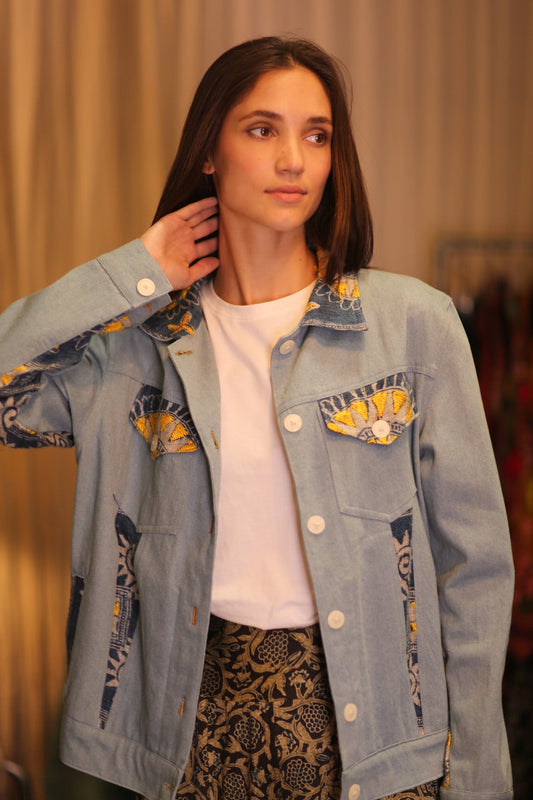 DENIM JACKET PATCHWORK RURA - BANGKOK TAILOR CLOTHING STORE - HANDMADE CLOTHING