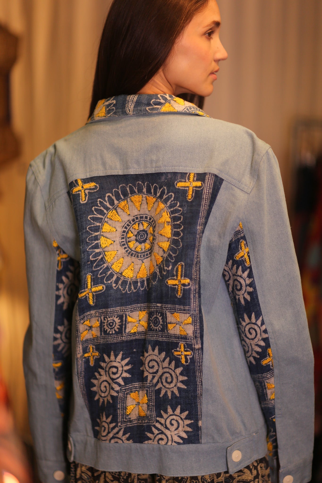 DENIM JACKET PATCHWORK RURA - BANGKOK TAILOR CLOTHING STORE - HANDMADE CLOTHING