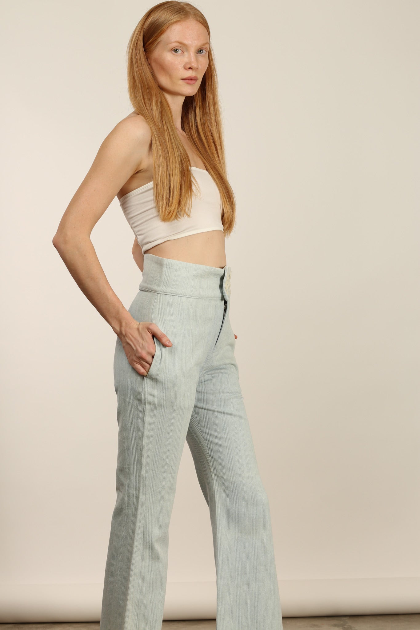 DENIM PANTS BERENICE - BANGKOK TAILOR CLOTHING STORE - HANDMADE CLOTHING