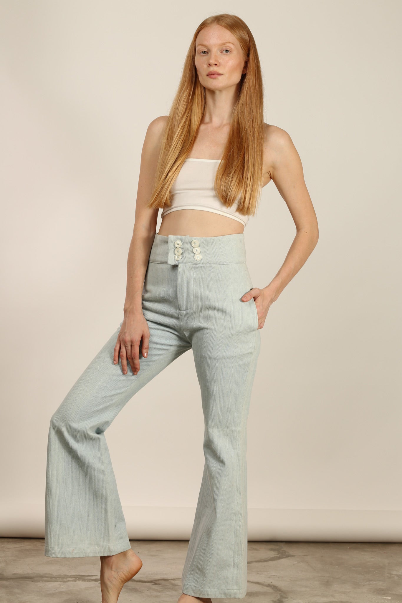 DENIM PANTS BERENICE - BANGKOK TAILOR CLOTHING STORE - HANDMADE CLOTHING