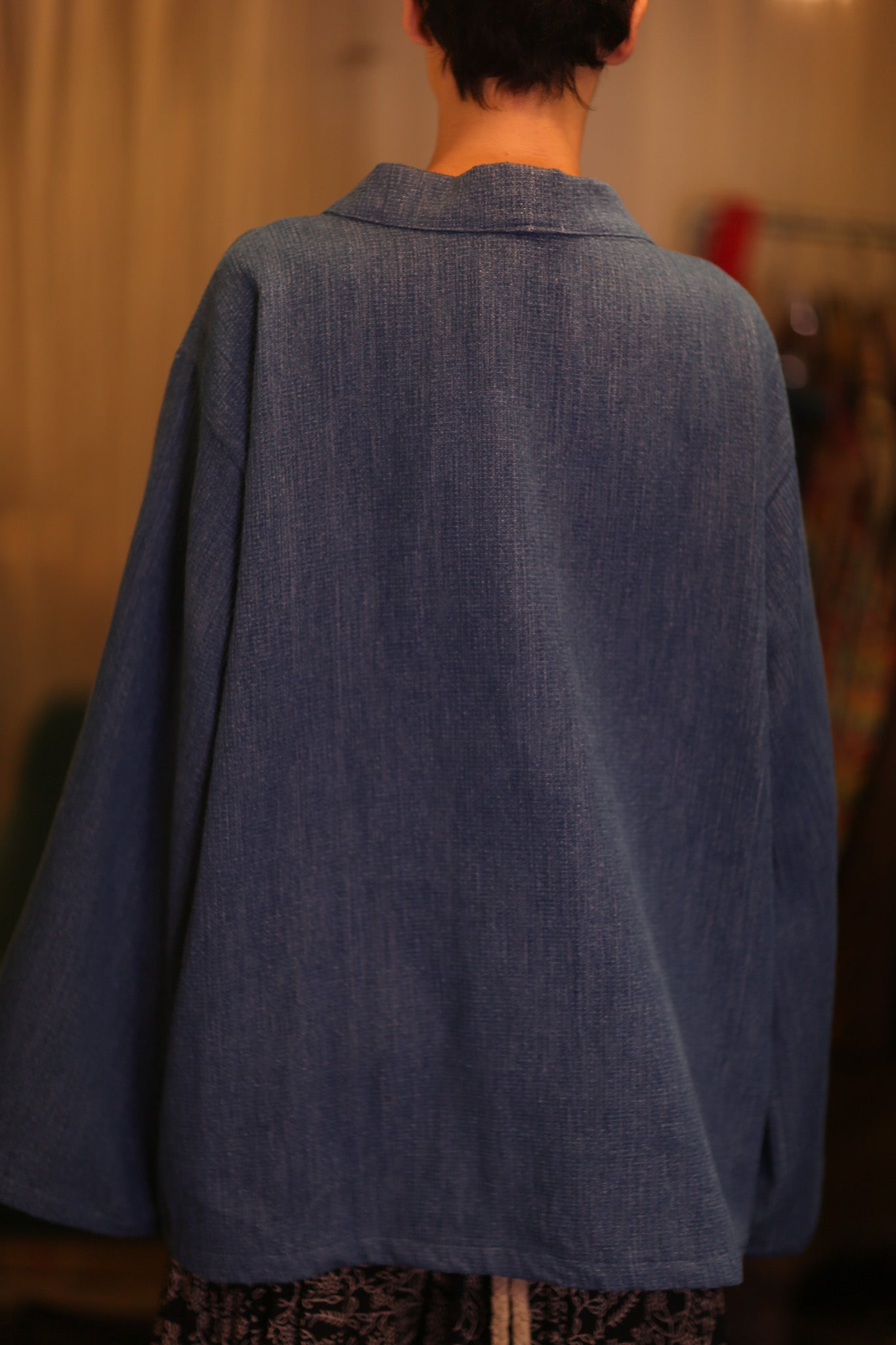 DENIM SHORT KIMONO JUENTRA DARKBLUE - BANGKOK TAILOR CLOTHING STORE - HANDMADE CLOTHING
