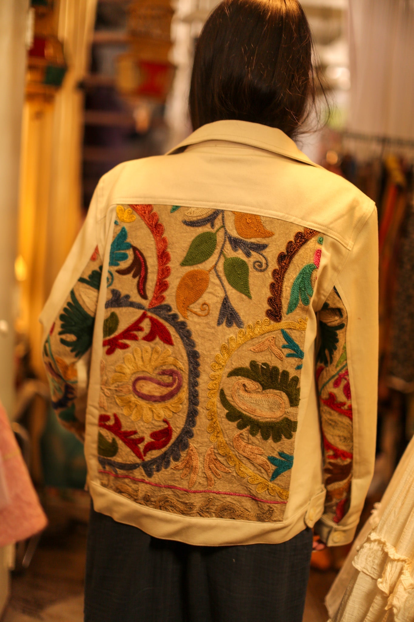 DENIM SUZANI JACKET - BANGKOK TAILOR CLOTHING STORE - HANDMADE CLOTHING