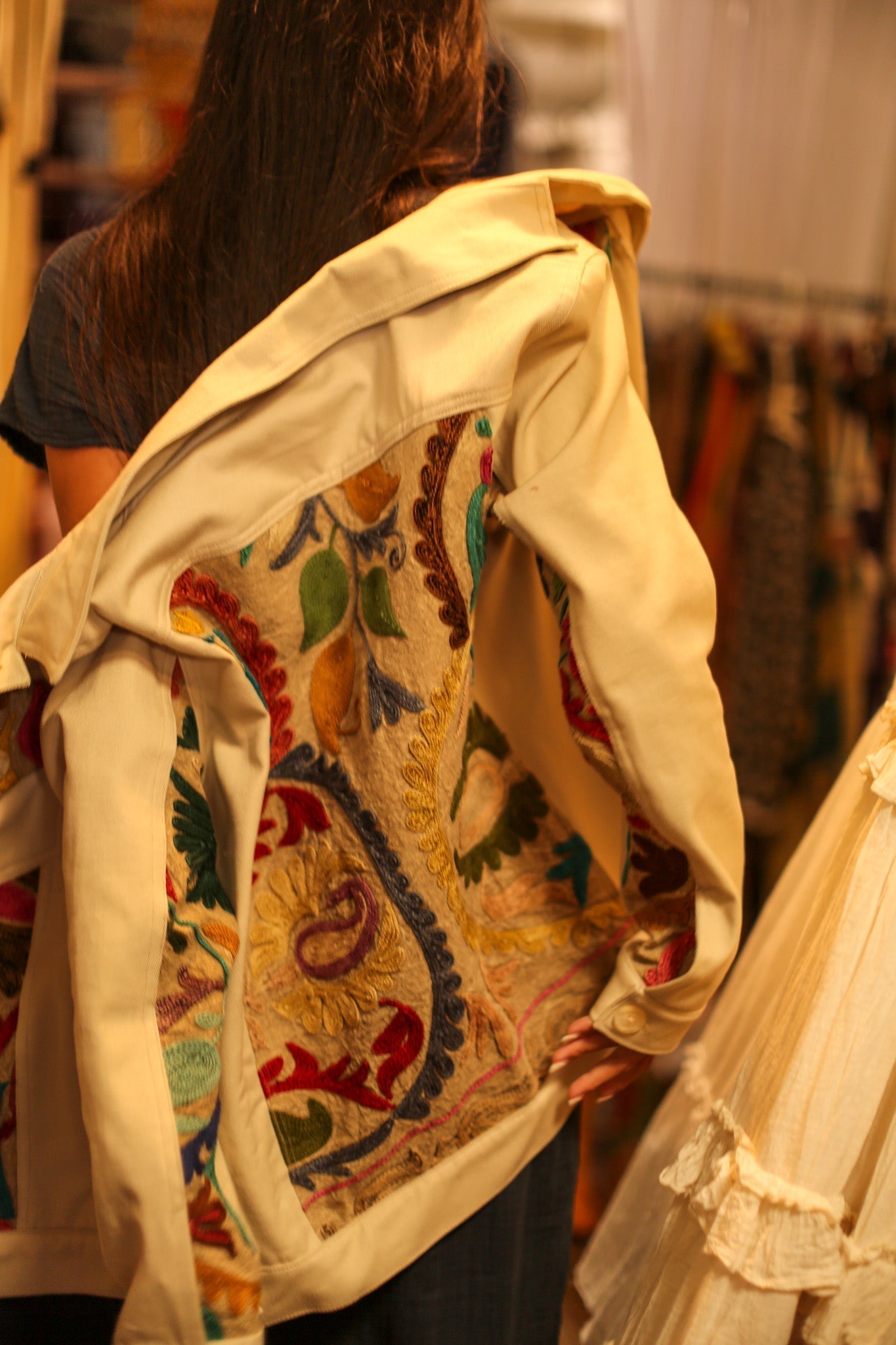 DENIM SUZANI JACKET - BANGKOK TAILOR CLOTHING STORE - HANDMADE CLOTHING