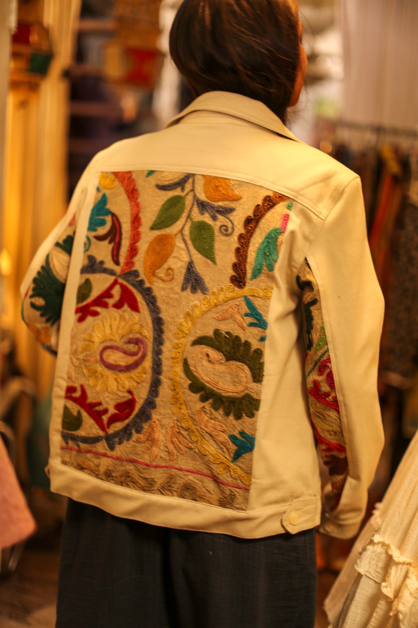 DENIM SUZANI JACKET - BANGKOK TAILOR CLOTHING STORE - HANDMADE CLOTHING