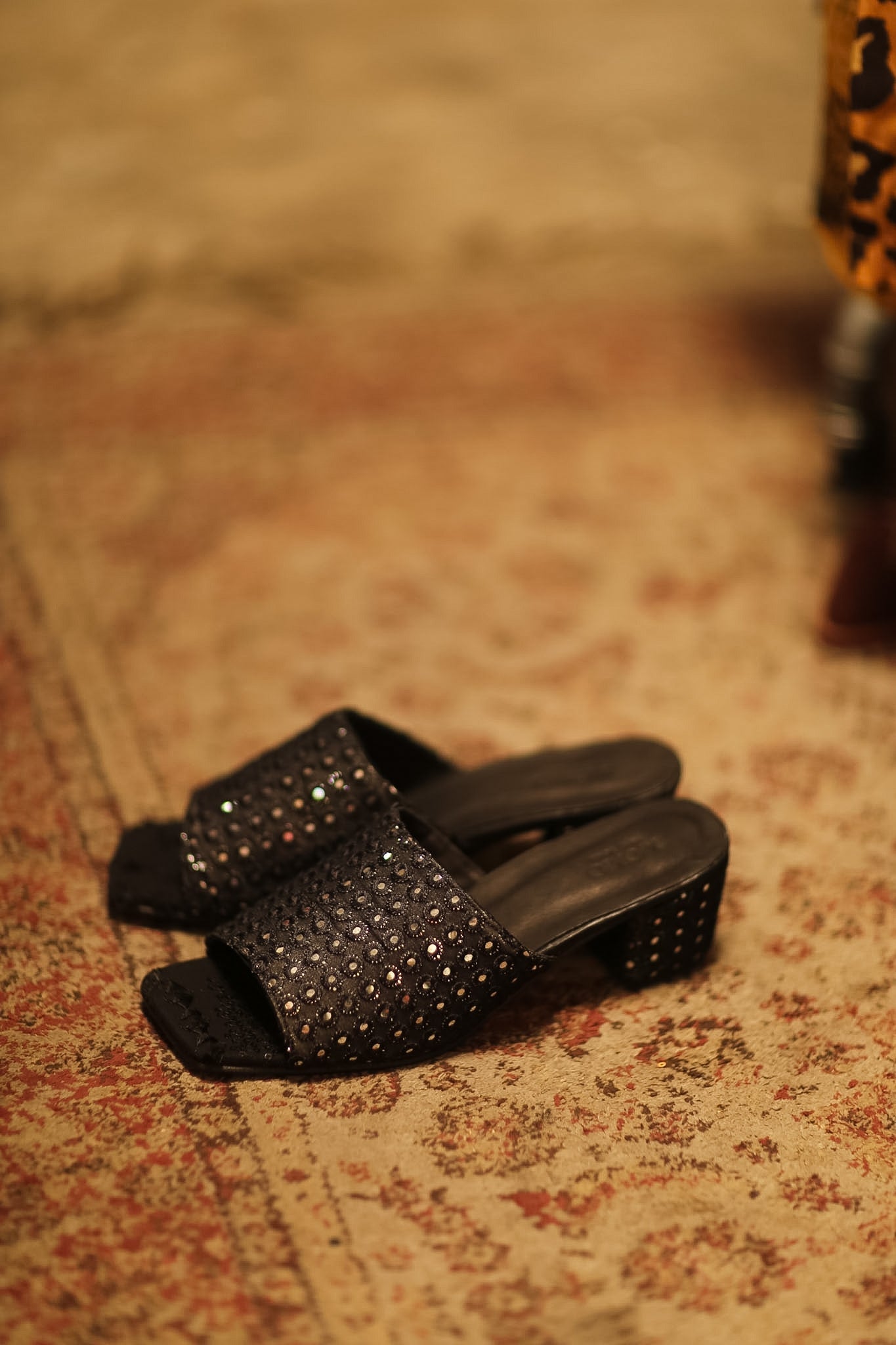 EMBELLISHED SILK HEELED MULES KLINN - BANGKOK TAILOR CLOTHING STORE - HANDMADE CLOTHING