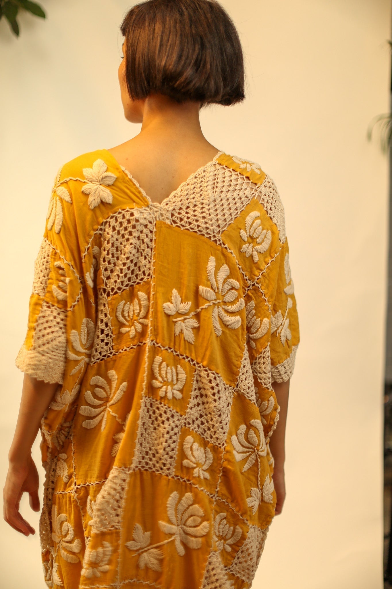 EMBROIDERED COTTON DRESS POLA - BANGKOK TAILOR CLOTHING STORE - HANDMADE CLOTHING