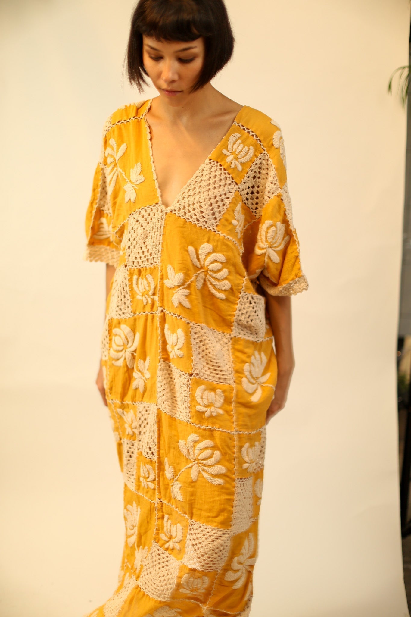 EMBROIDERED COTTON DRESS POLA - BANGKOK TAILOR CLOTHING STORE - HANDMADE CLOTHING