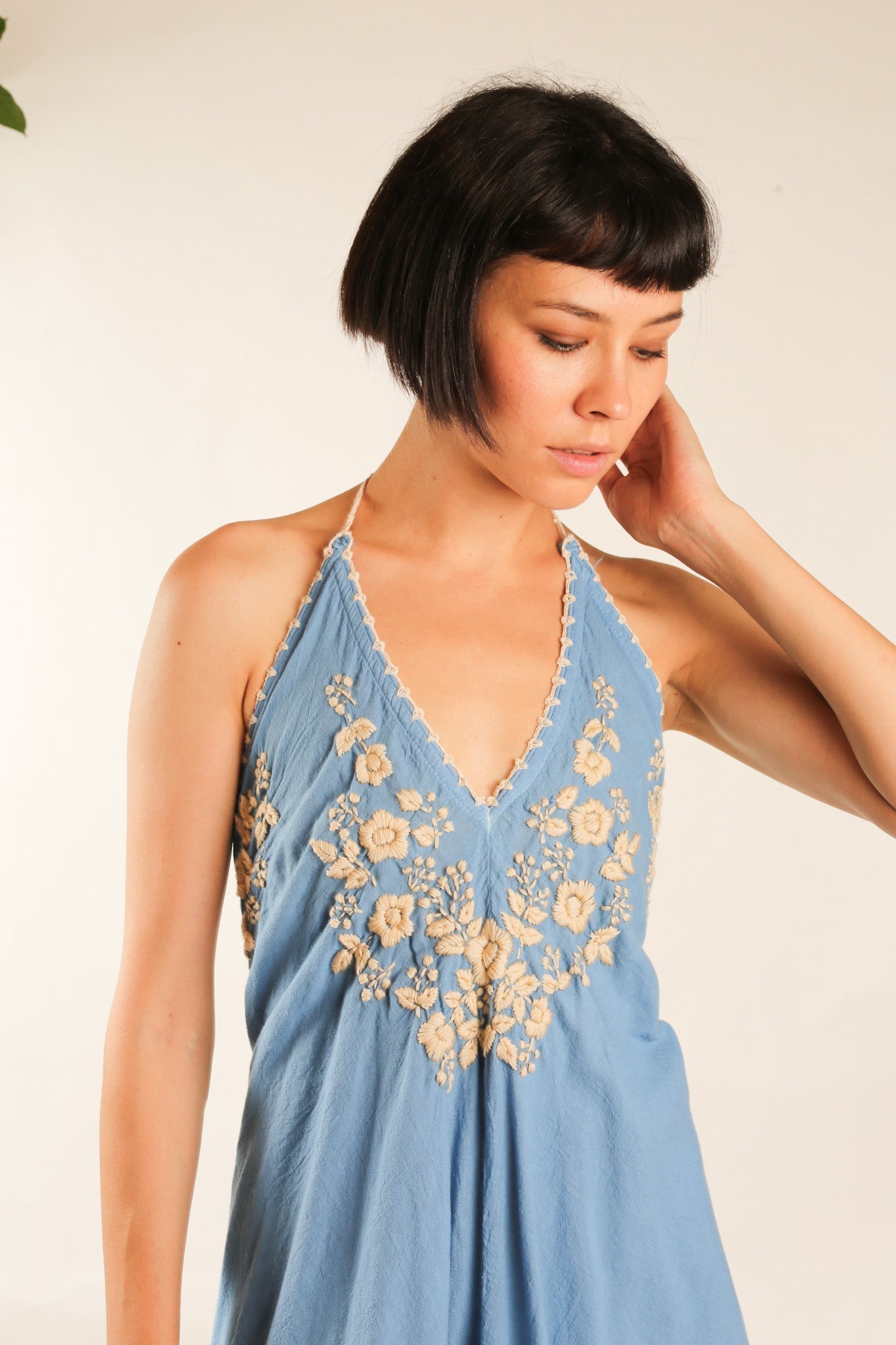 EMBROIDERED COTTON DRESS SHERESE - BANGKOK TAILOR CLOTHING STORE - HANDMADE CLOTHING