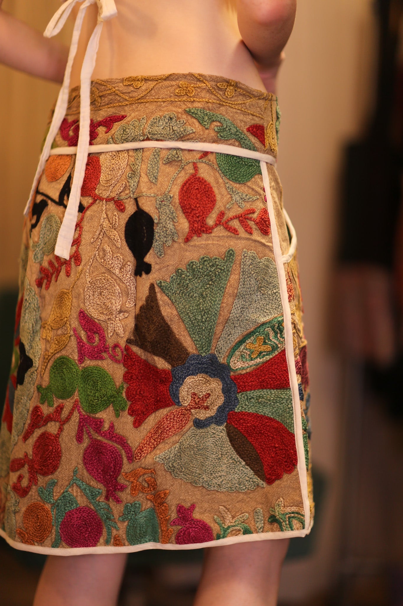 EMBROIDERED COTTON MINI SKIRT CANDIES - BANGKOK TAILOR CLOTHING STORE - HANDMADE CLOTHING