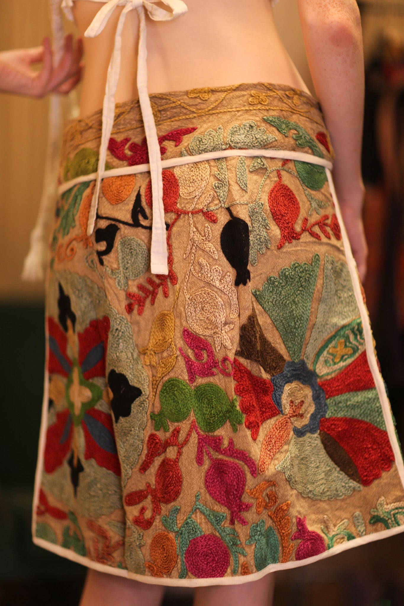 EMBROIDERED COTTON MINI SKIRT CANDIES - BANGKOK TAILOR CLOTHING STORE - HANDMADE CLOTHING