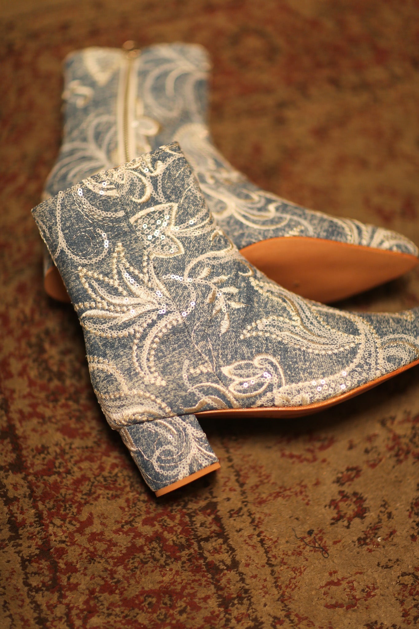 EMBROIDERED DENIM BOOTS KLINTRA - BANGKOK TAILOR CLOTHING STORE - HANDMADE CLOTHING