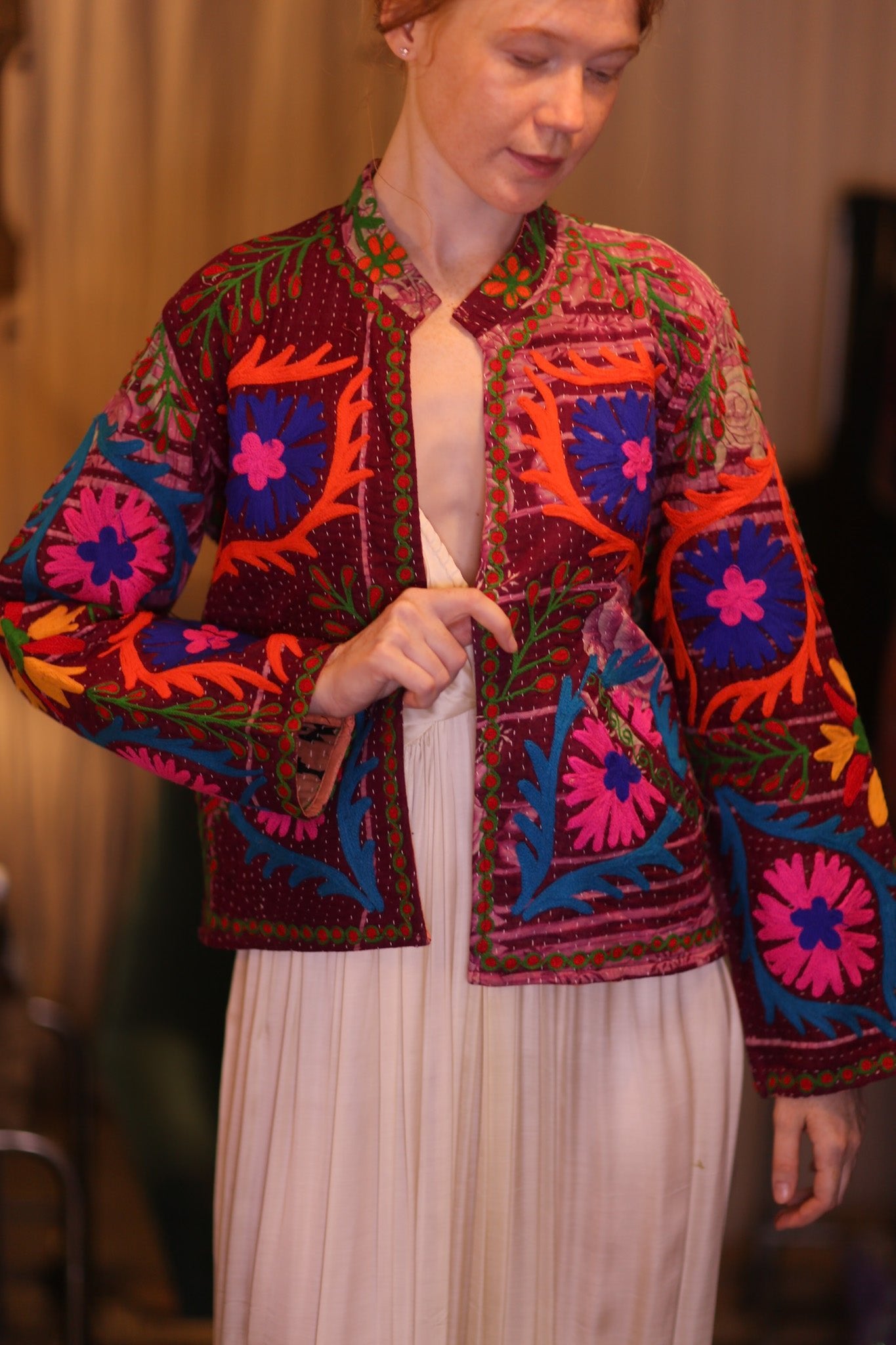 EMBROIDERED JACKET INGRID LAYYAUNG - BANGKOK TAILOR CLOTHING STORE - HANDMADE CLOTHING