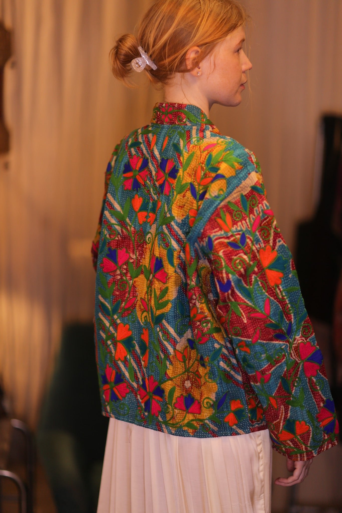 EMBROIDERED JACKET INGRID NAVI - BANGKOK TAILOR CLOTHING STORE - HANDMADE CLOTHING