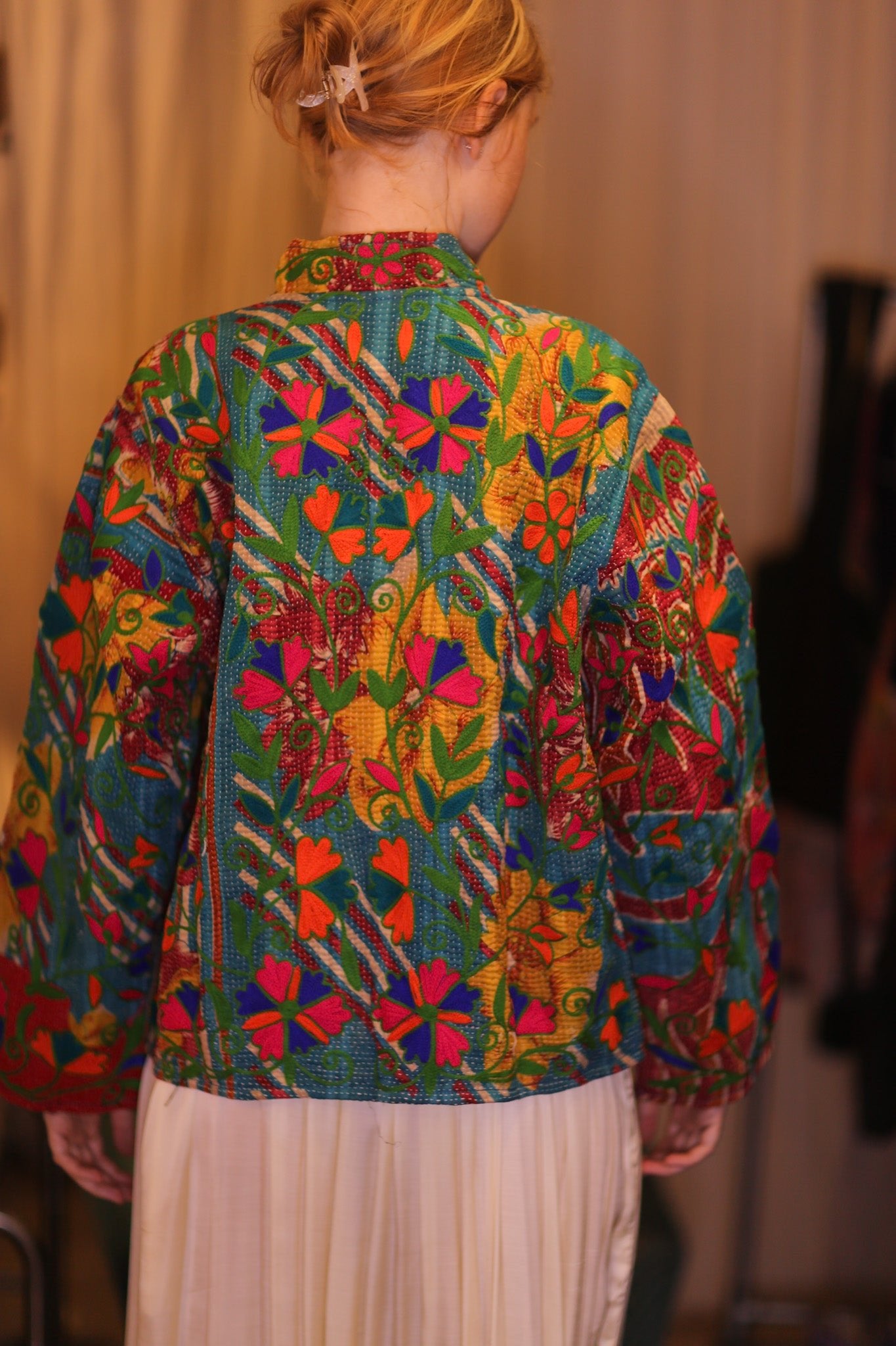 EMBROIDERED JACKET INGRID NAVI - BANGKOK TAILOR CLOTHING STORE - HANDMADE CLOTHING