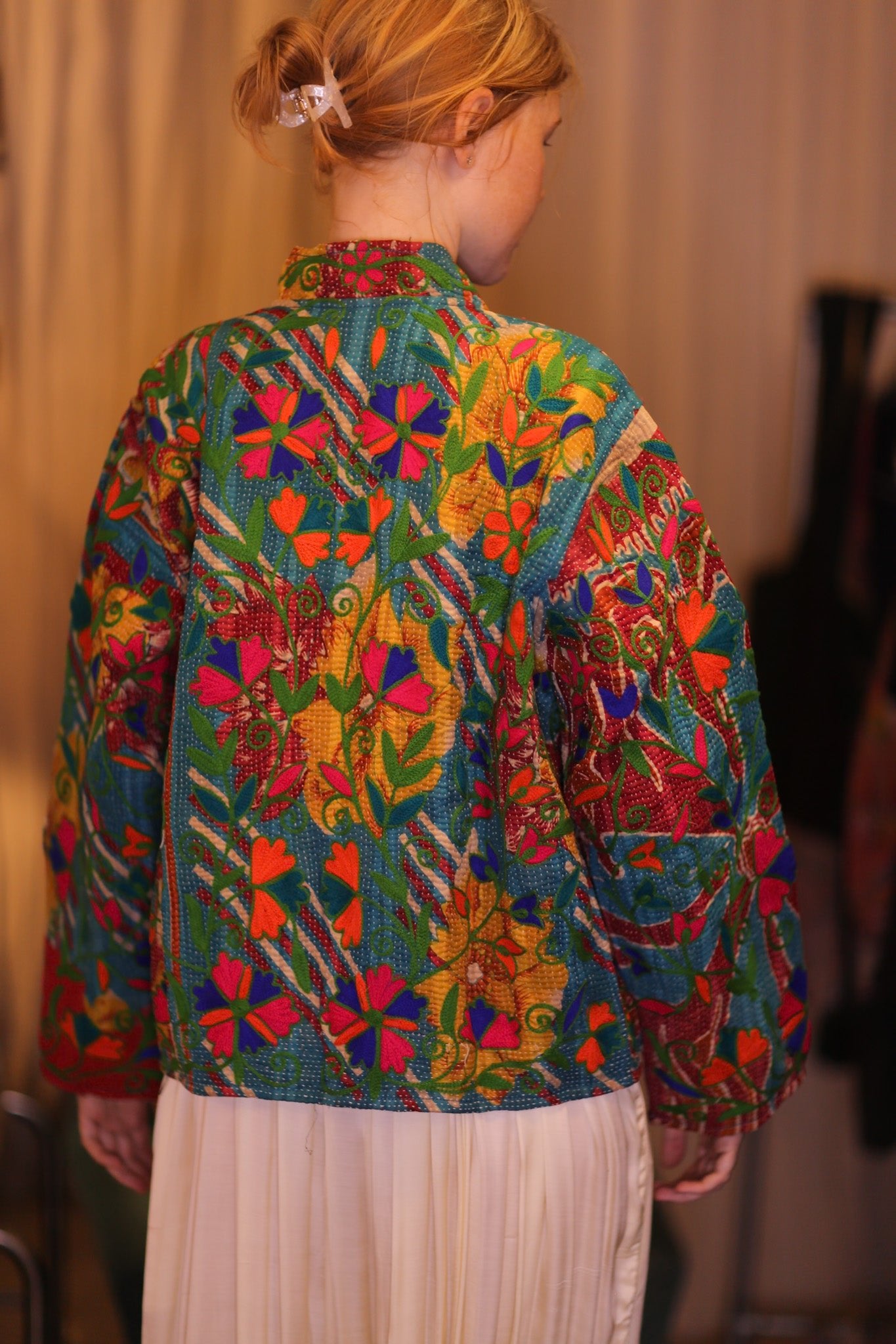 EMBROIDERED JACKET INGRID NAVI - BANGKOK TAILOR CLOTHING STORE - HANDMADE CLOTHING