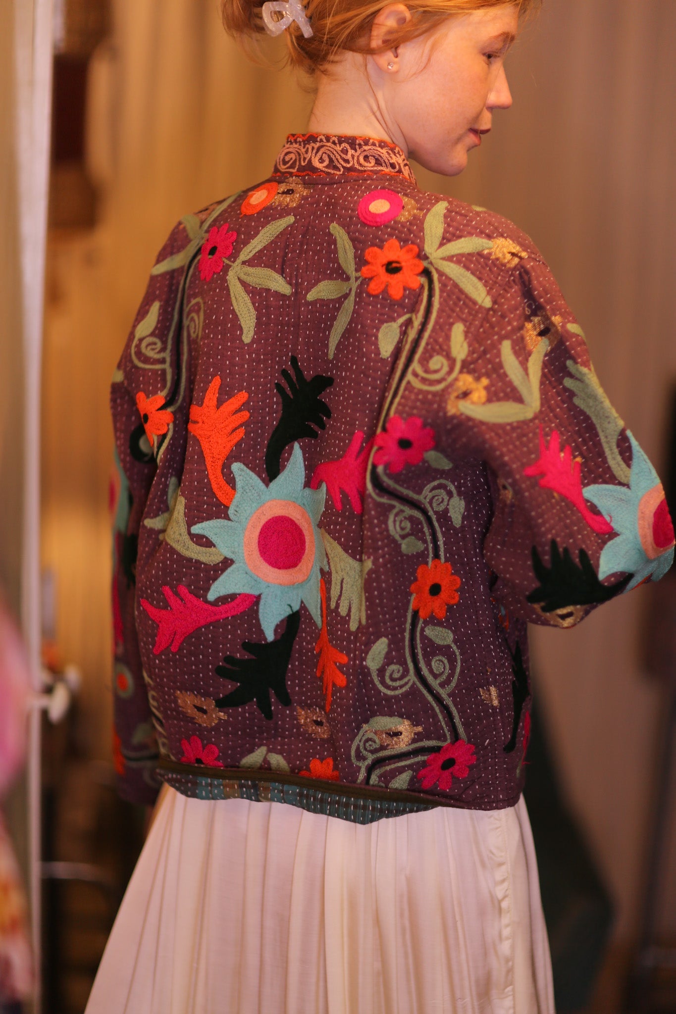 EMBROIDERED JACKET INGRID OUYIN - BANGKOK TAILOR CLOTHING STORE - HANDMADE CLOTHING