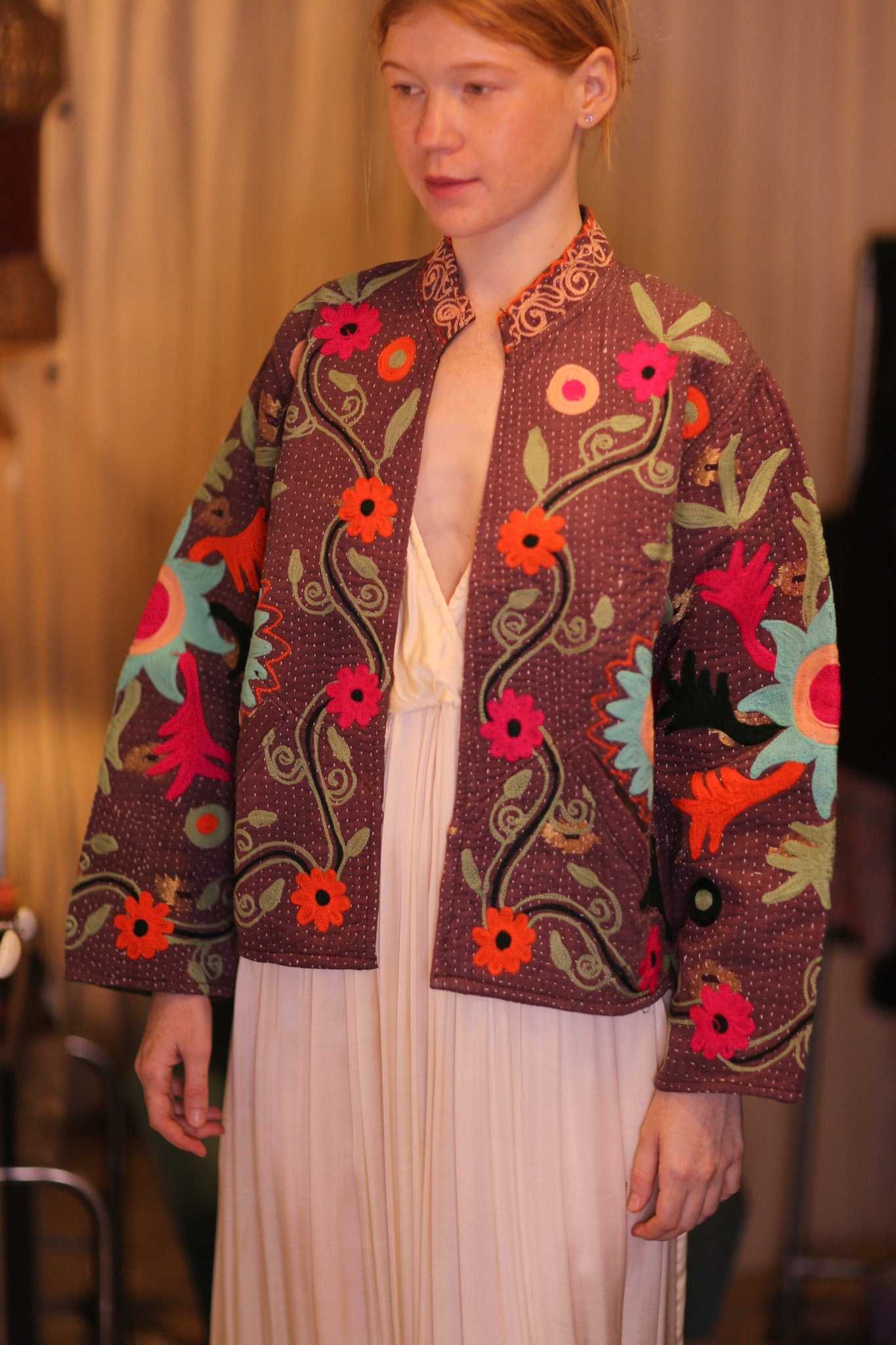 EMBROIDERED JACKET INGRID OUYIN - BANGKOK TAILOR CLOTHING STORE - HANDMADE CLOTHING