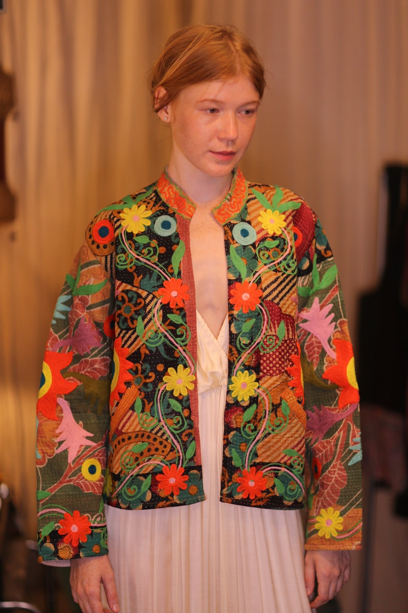 EMBROIDERED JACKET INGRID PANCHI - BANGKOK TAILOR CLOTHING STORE - HANDMADE CLOTHING