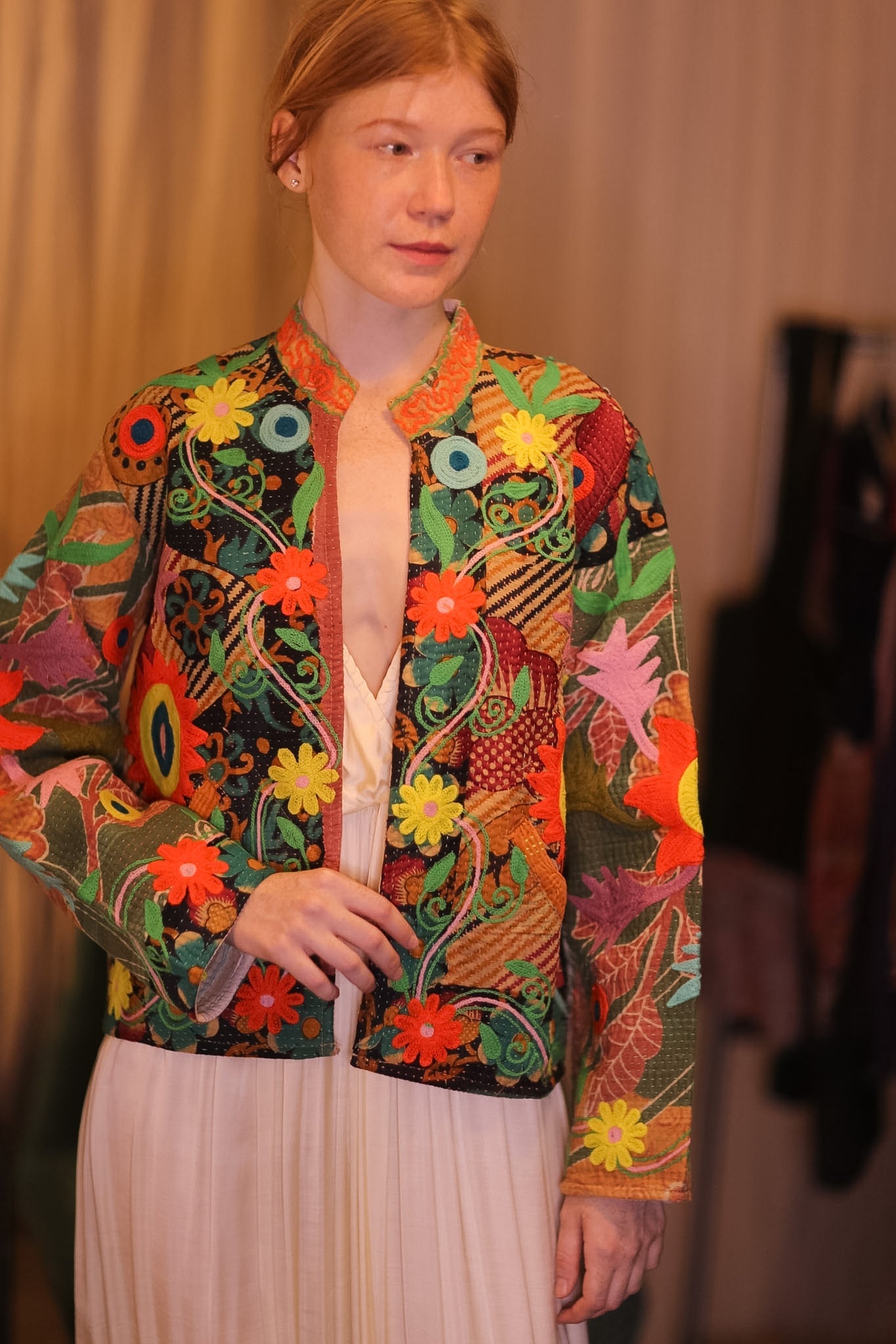 EMBROIDERED JACKET INGRID PANCHI - BANGKOK TAILOR CLOTHING STORE - HANDMADE CLOTHING