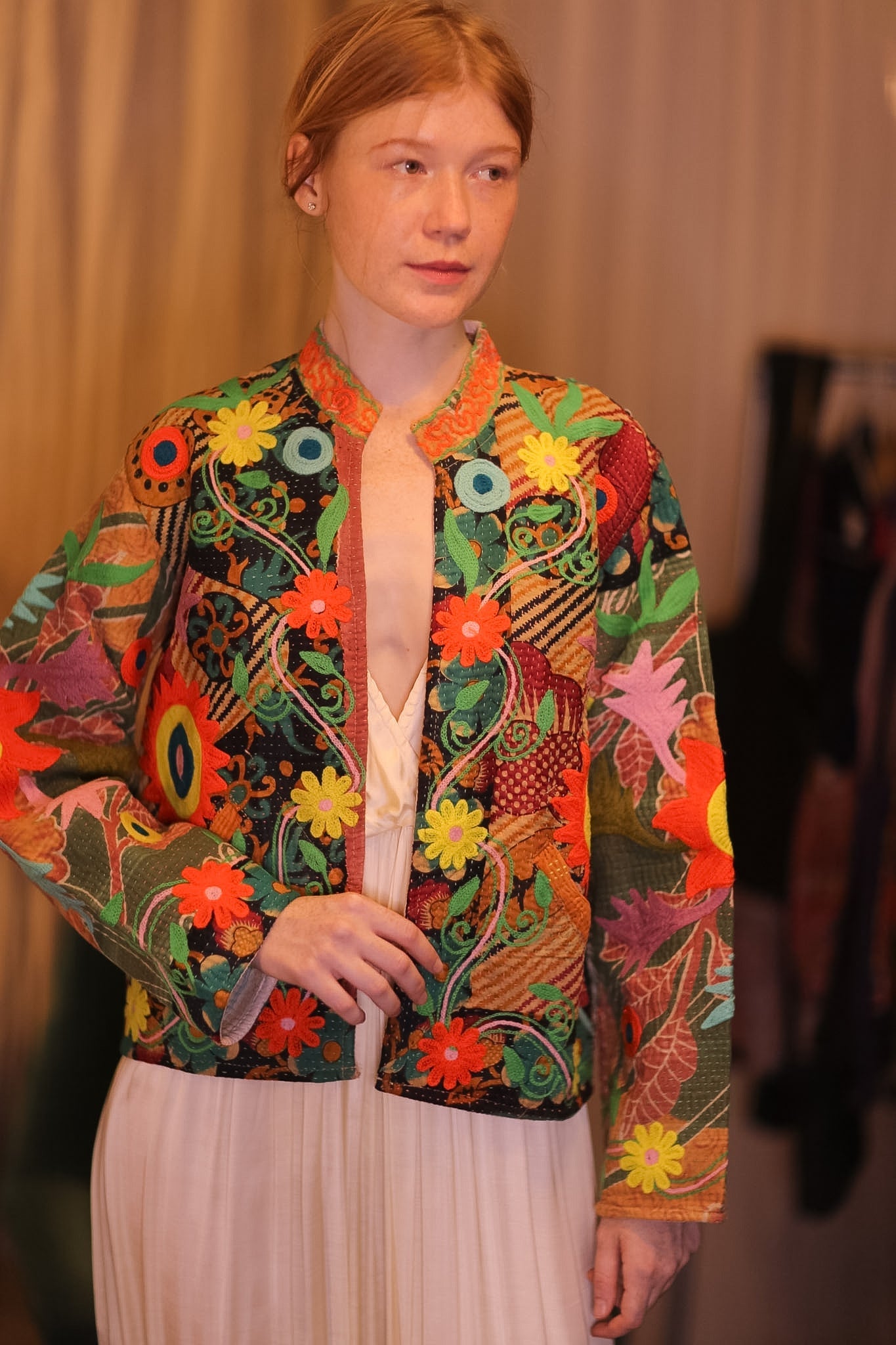 EMBROIDERED JACKET INGRID PANCHI - BANGKOK TAILOR CLOTHING STORE - HANDMADE CLOTHING